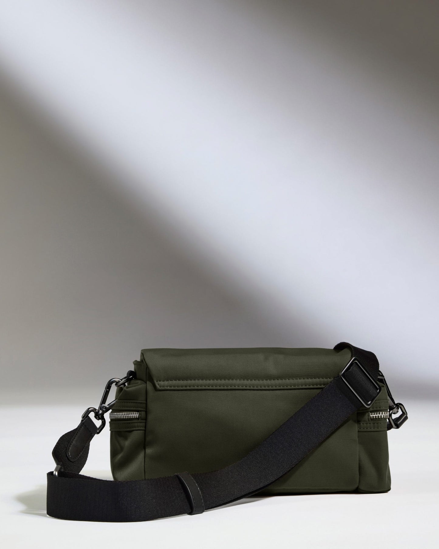 Antler Luggage -  Icon Mini Messenger in Dark Khaki - Cross Body Bag Icon Mini Messenger in Khaki | Travel Bag | Canvas & Leather Bag