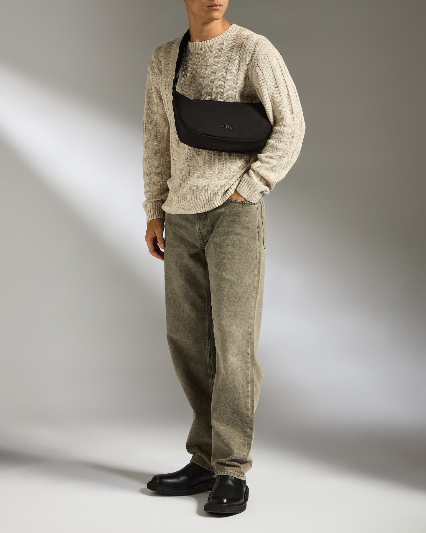 Antler Luggage -  Icon Slingbag in Black - Cross Body Bag Icon Slingbag in Black | Crossbody Travel Bag & Accessories