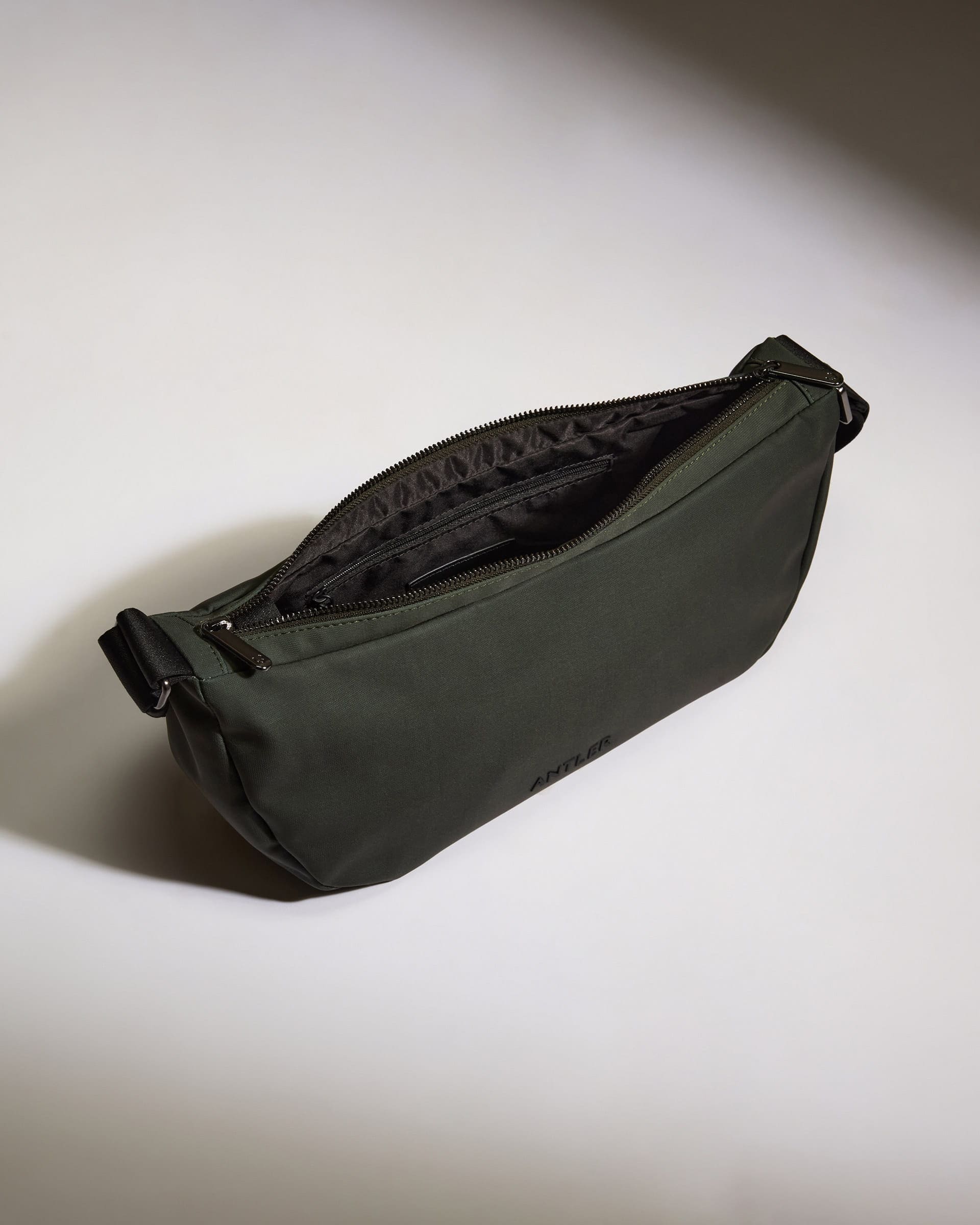 Antler Luggage -  Icon Slingbag in Dark Khaki - Cross Body Bag Icon Slingbag in Green | Crossbody Travel Bag & Accessories