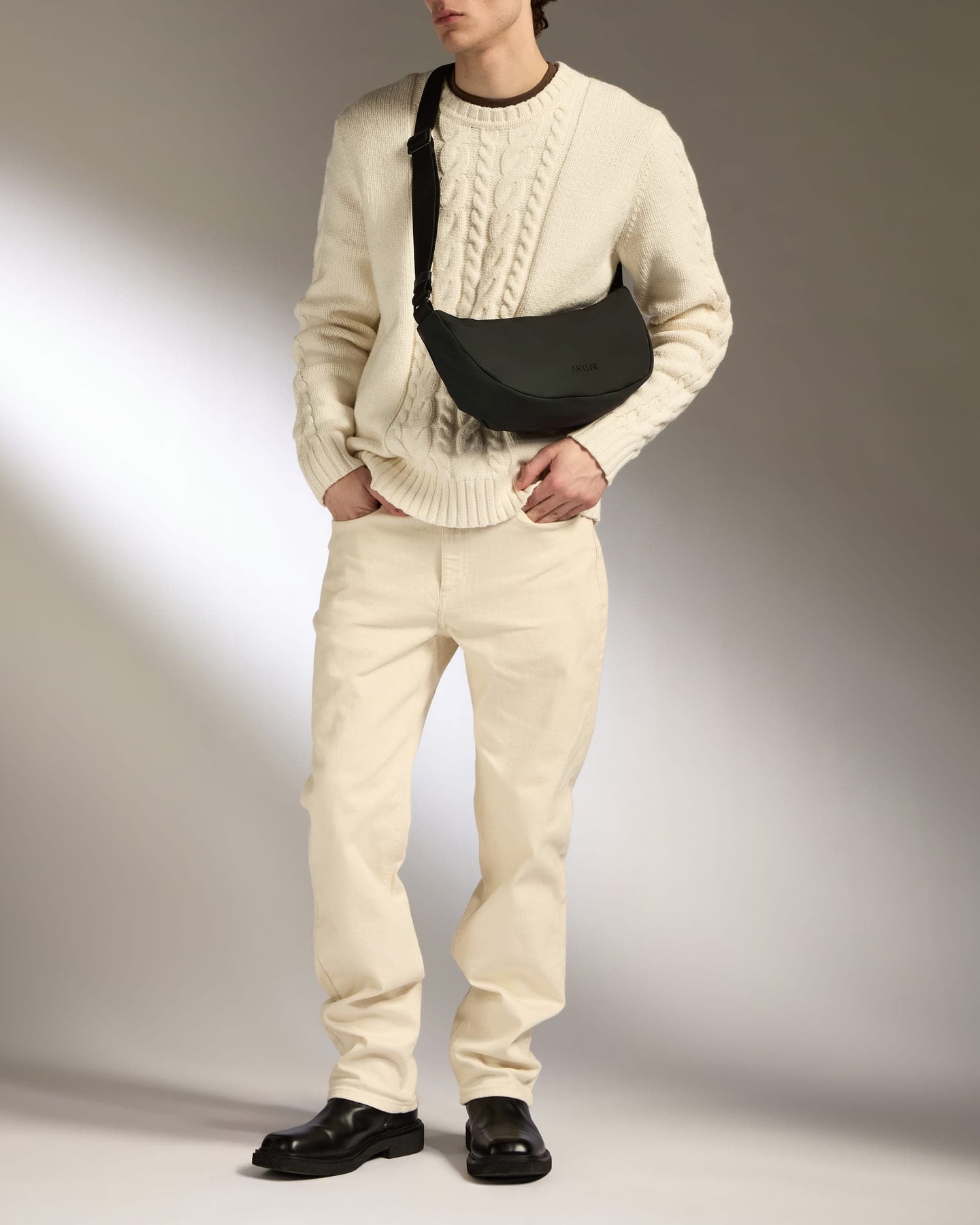 Antler Luggage -  Icon Slingbag in Dark Khaki - Cross Body Bag Icon Slingbag in Green | Crossbody Travel Bag & Accessories