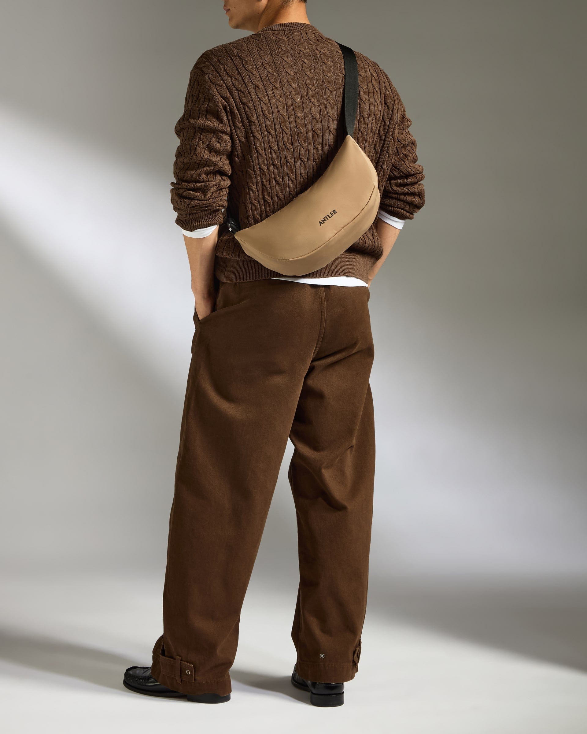 Antler Luggage -  Icon Slingbag in Sand - Cross Body Bag Icon Slingbag in Beige | Crossbody Travel Bag & Accessories