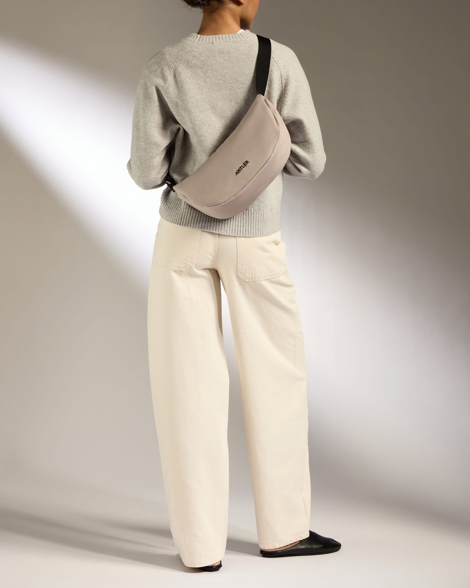 Antler Luggage -  Icon Slingbag in Taupe - Cross Body Bag Icon Slingbag Beige | Crossbody Travel Bag & Accessories