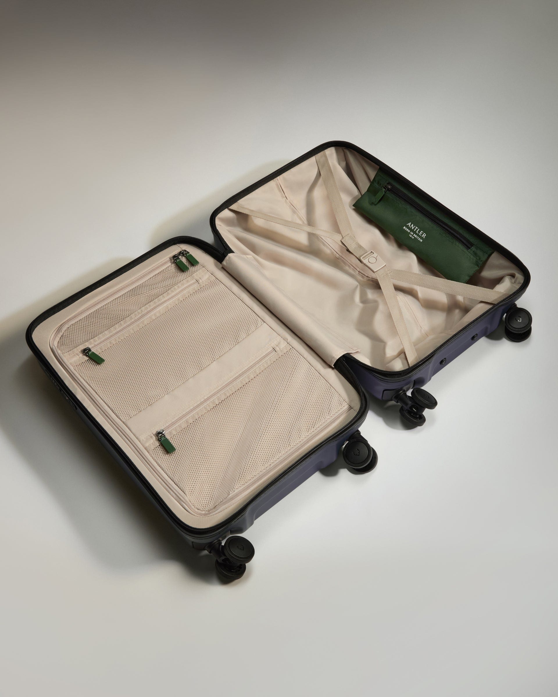 Antler Luggage -  Icon Stripe Biggest Cabin in Indigo Blue - Hard Suitcase Icon Stripe Biggest Cabin in Blue | Lightweight & Hard Shell Suitcase