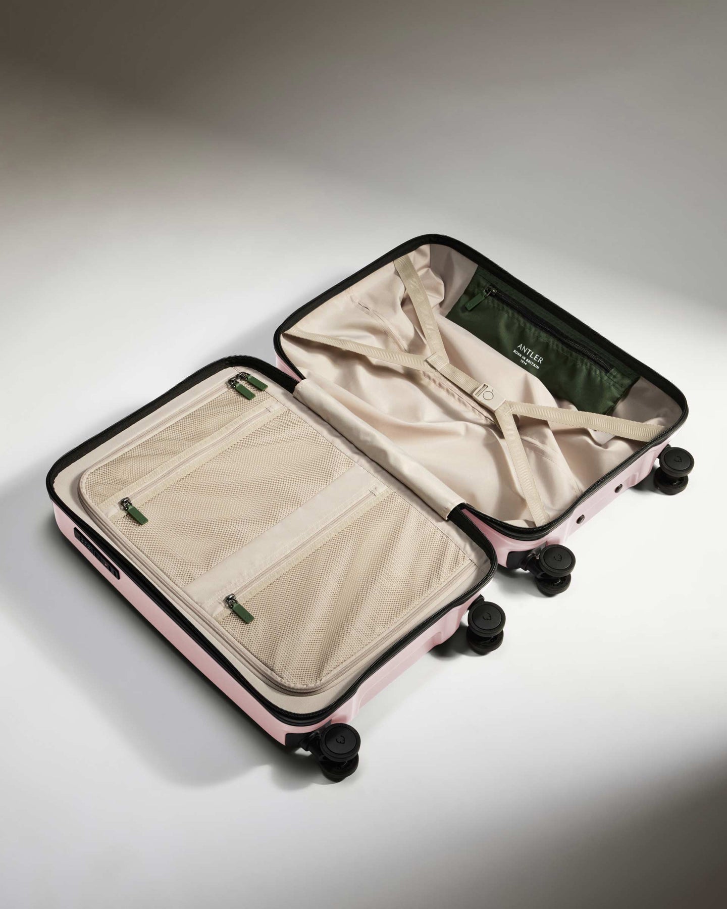 Antler Luggage -  Icon Stripe Biggest Cabin in Moorland Pink - Hard Suitcase Icon Stripe Biggest Cabin in Pink | Lightweight & Hard Shell Suitcase