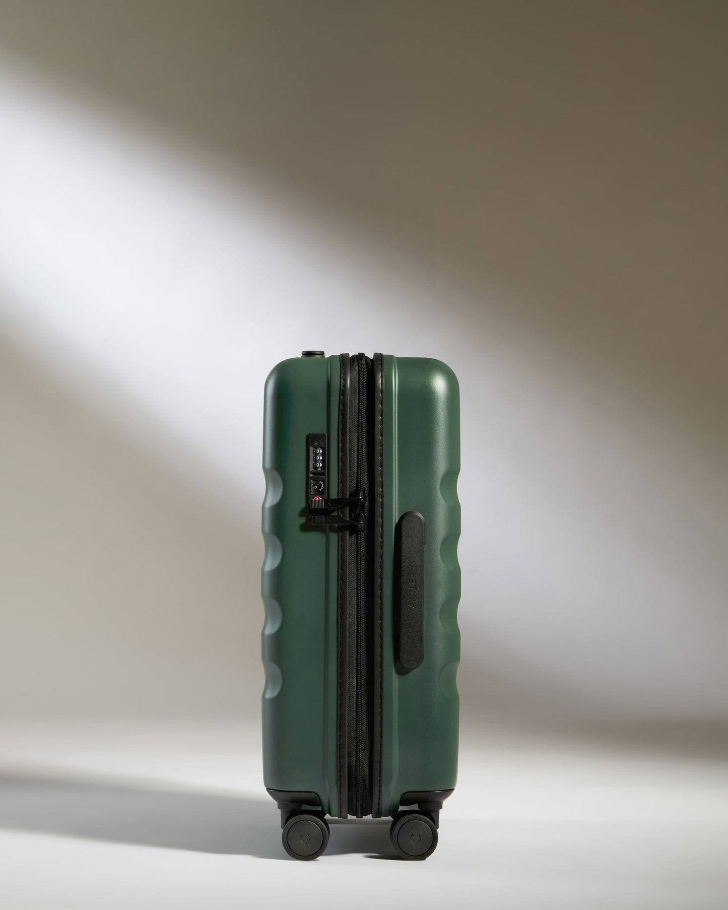 Antler Luggage -  Icon Stripe Cabin in Antler Green - Hard Suitcase Icon Stripe Cabin in Green | Lightweight & Hard Shell Suitcase | Cabin Bag