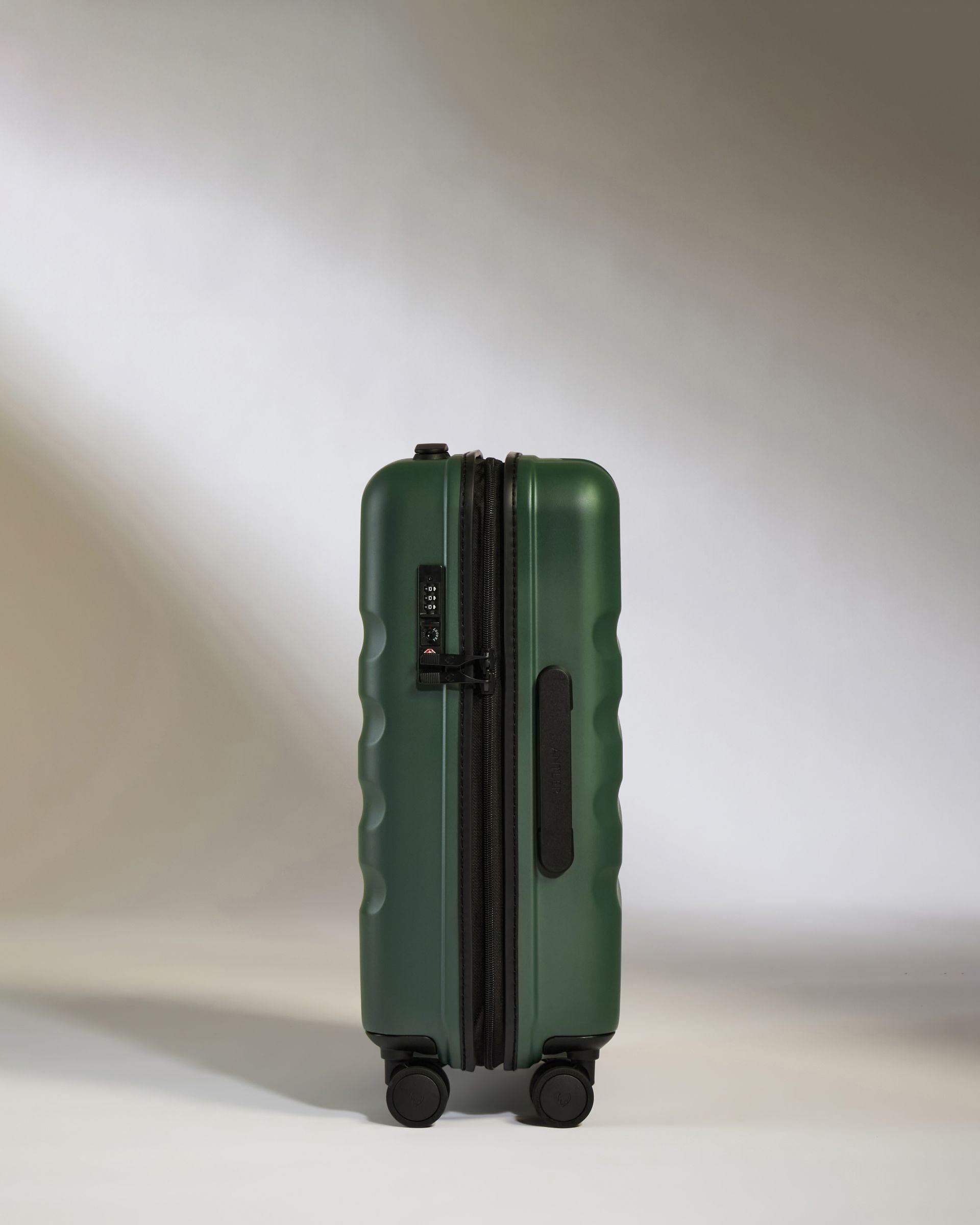 Antler Luggage -  Icon Stripe Cabin in Antler Green - Hard Suitcase Icon Stripe Cabin in Green | Lightweight & Hard Shell Suitcase | Cabin Bag