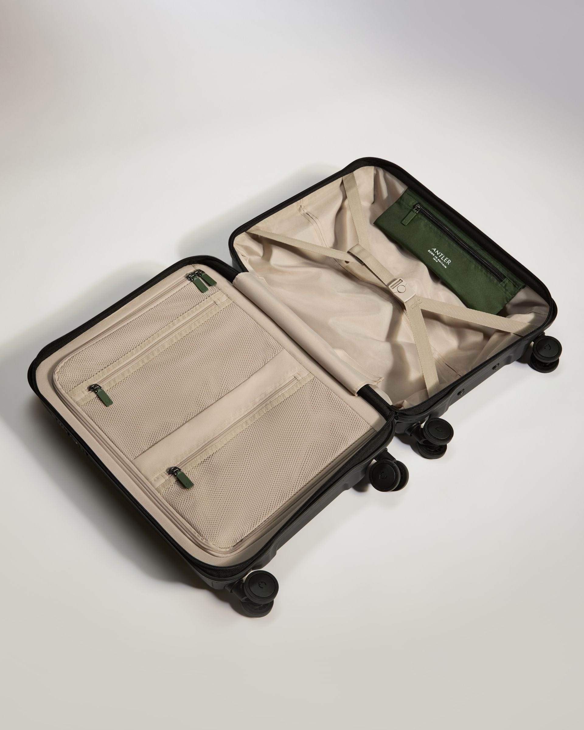 Antler Luggage -  Icon Stripe Cabin in Black - Hard Suitcase Icon Stripe Cabin in Black | Lightweight & Hard Shell Suitcase | Cabin Bag