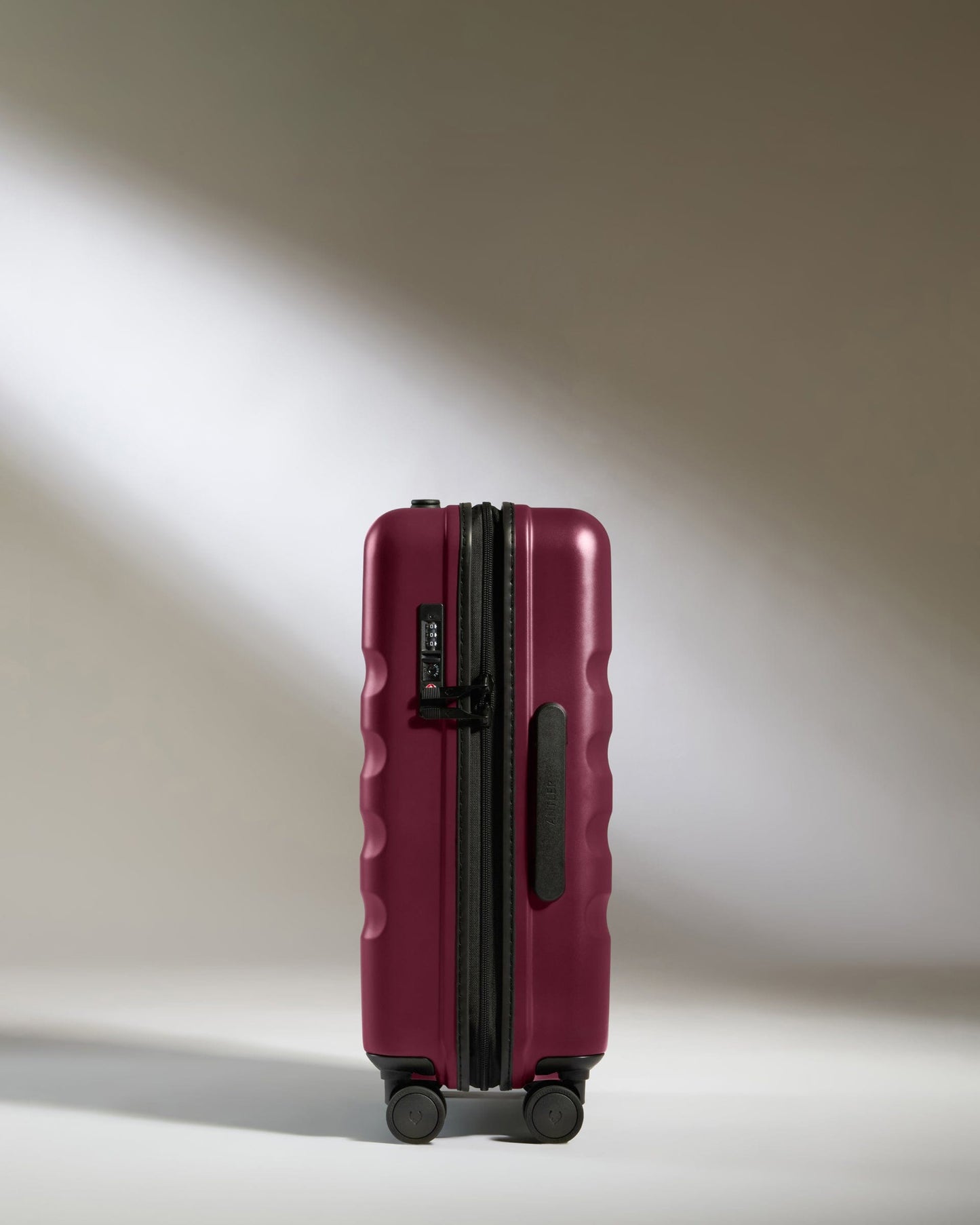 Antler Luggage -  Icon Stripe Cabin in Heather Purple - Hard Suitcase Icon Stripe Cabin in Purple | Lightweight & Hard Shell Suitcase | Cabin Bag