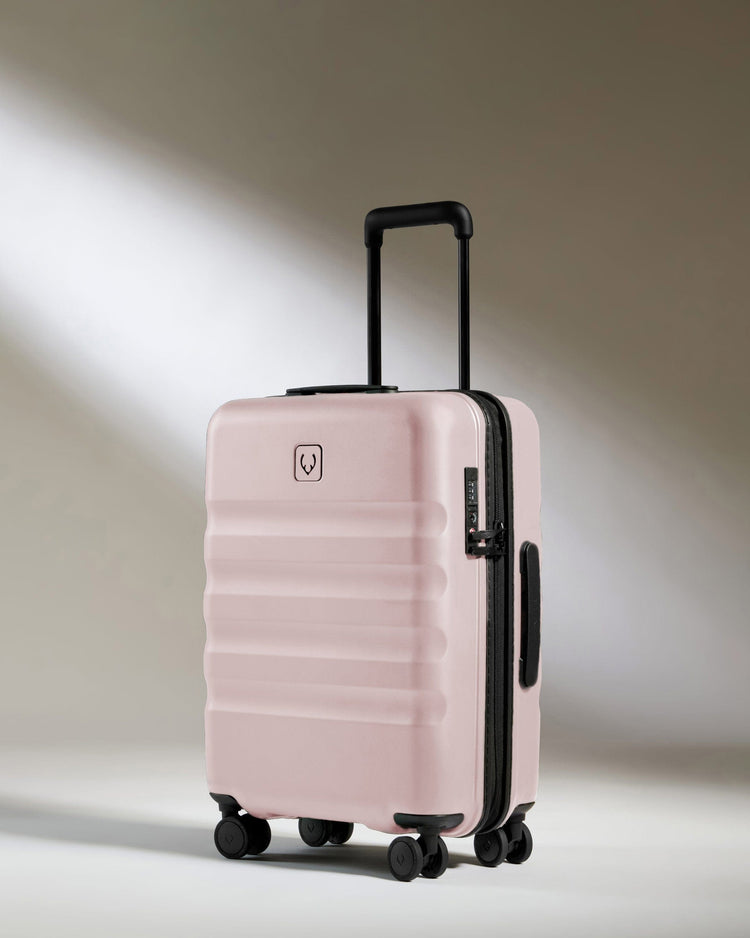 Antler Luggage -  Icon Stripe Cabin in Moorland Pink - Hard Suitcase Icon Stripe Cabin in Pink | Lightweight & Hard Shell Suitcase | Cabin Bag
