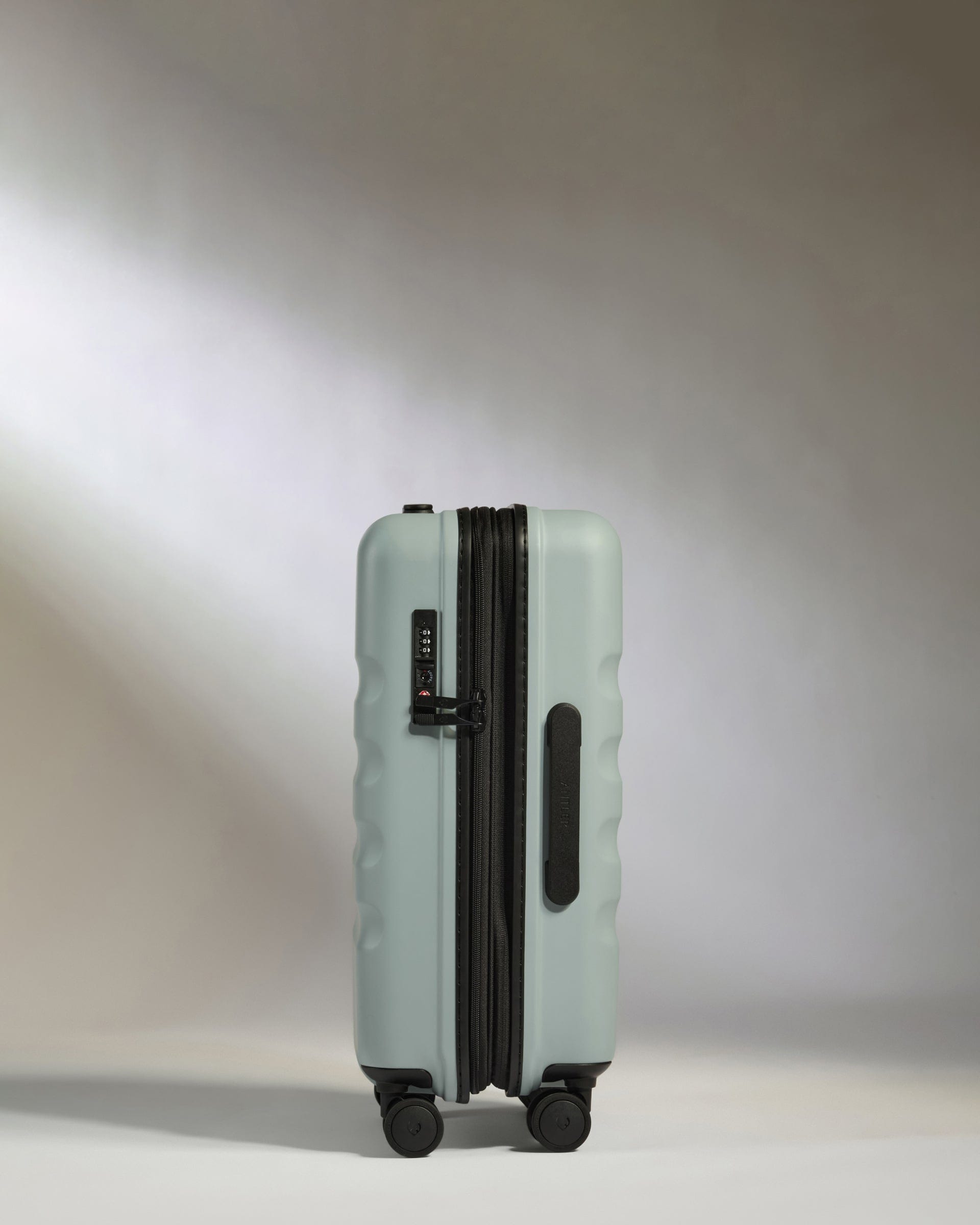 Antler Luggage -  Icon Stripe Cabin with Expander in Mist Blue - Hard Suitcase Icon Stripe Cabin with Expander in Blue | Lightweight & Hard Shell Suitcase