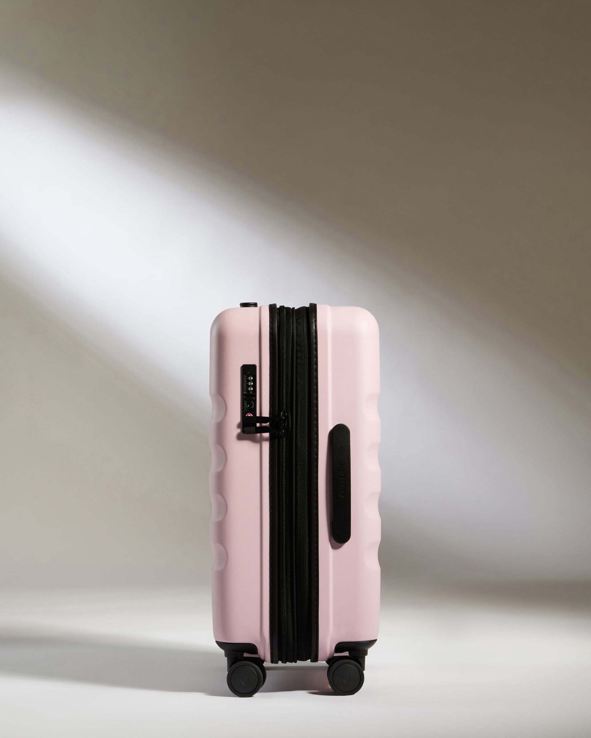 Antler Luggage -  Icon Stripe Cabin with Expander in Moorland Pink - Hard Suitcase Icon Stripe Cabin with Expander in Pink | Lightweight & Hard Shell Suitcase