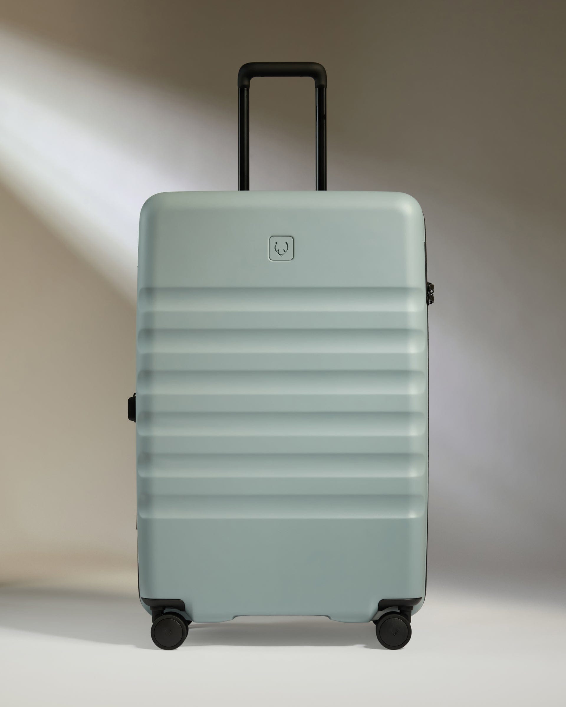 Antler Luggage -  Icon Stripe Large in Mist Blue - Hard Suitcase Icon Stripe Large Suitcase in Blue | Lightweight & Hard Shell Suitcase