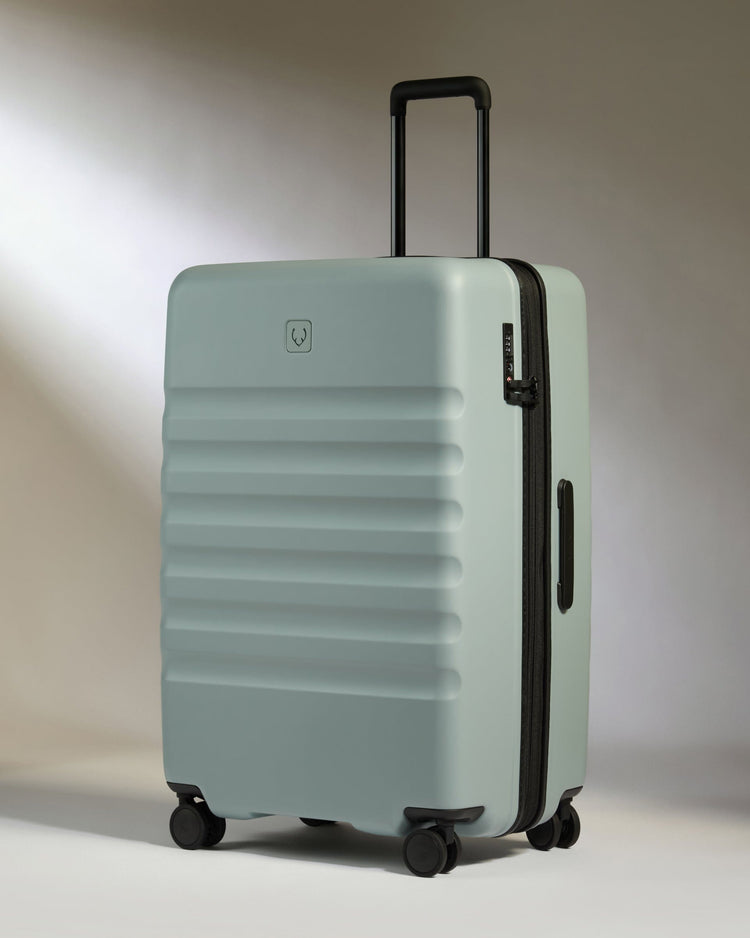 Antler Luggage -  Icon Stripe Large in Mist Blue - Hard Suitcase Icon Stripe Large Suitcase in Blue | Lightweight & Hard Shell Suitcase