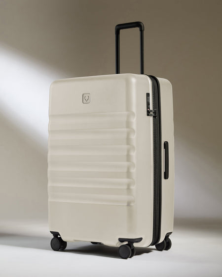 Antler Luggage -  Icon Stripe Large in Taupe - Hard Suitcase Icon Stripe Large Suitcase in Taupe | Lightweight & Hard Shell Suitcase
