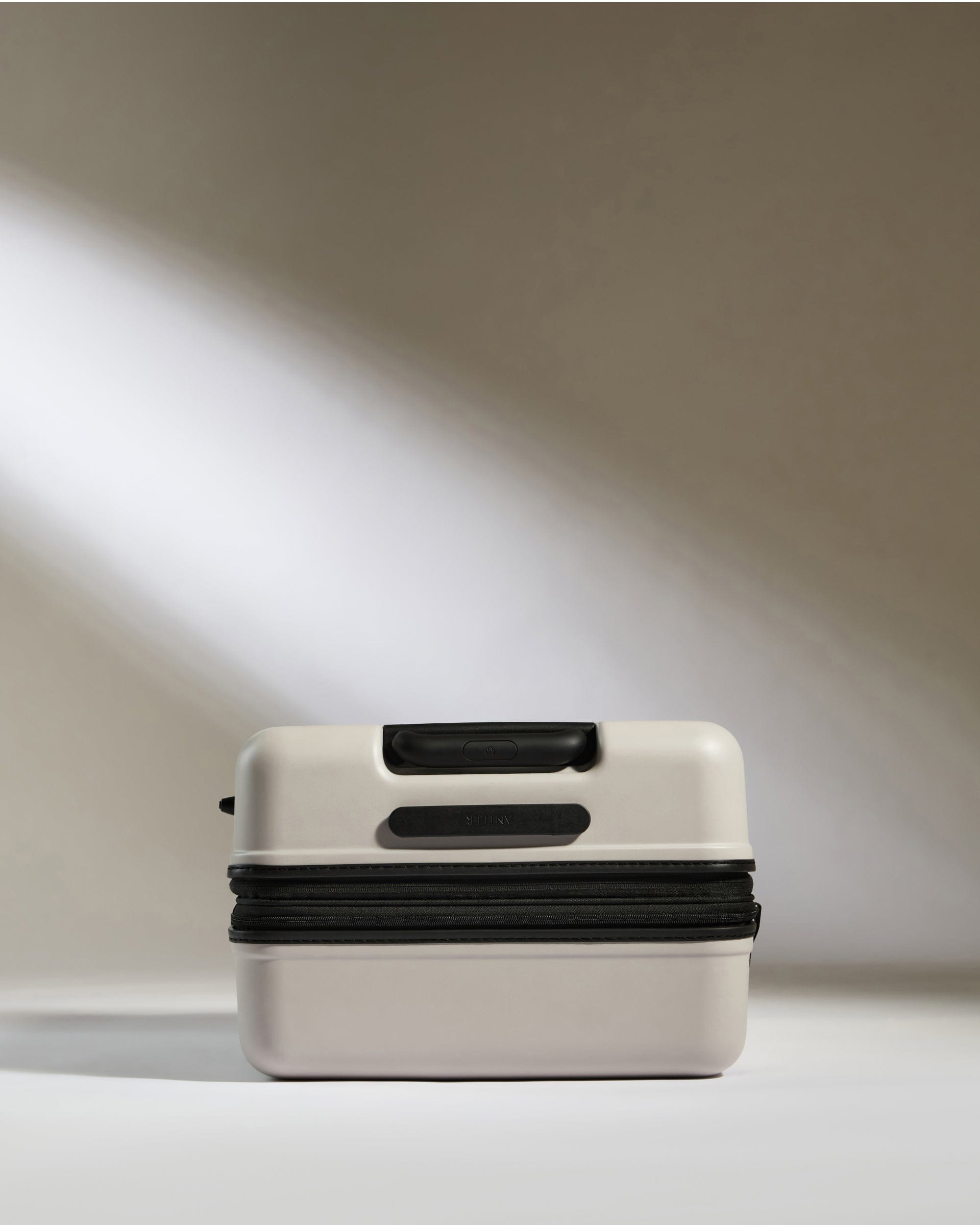 Antler Luggage -  Icon Stripe Medium in Taupe - Hard Suitcase Icon Stripe Medium Suitcase in Taupe | Lightweight & Hard Shell Suitcase