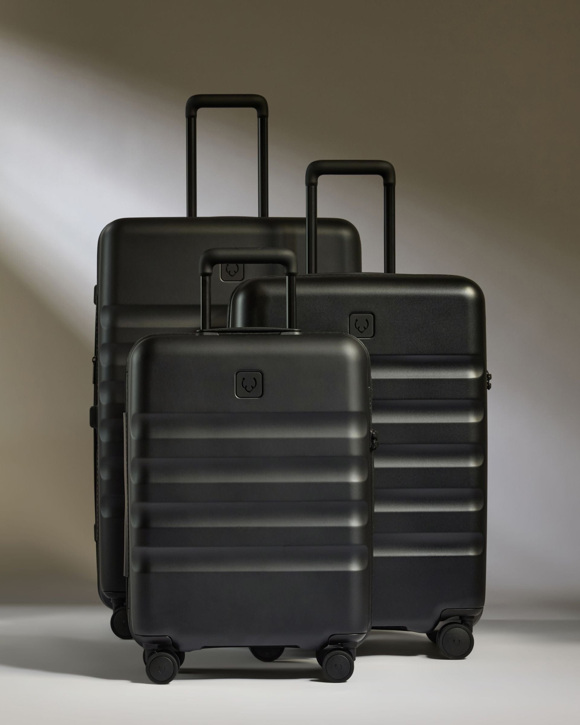 Antler Luggage -  Icon Stripe Set in Black - Hard Suitcase Icon Stripe Set in Black | Lightweight & Hard Shell Suitcase
