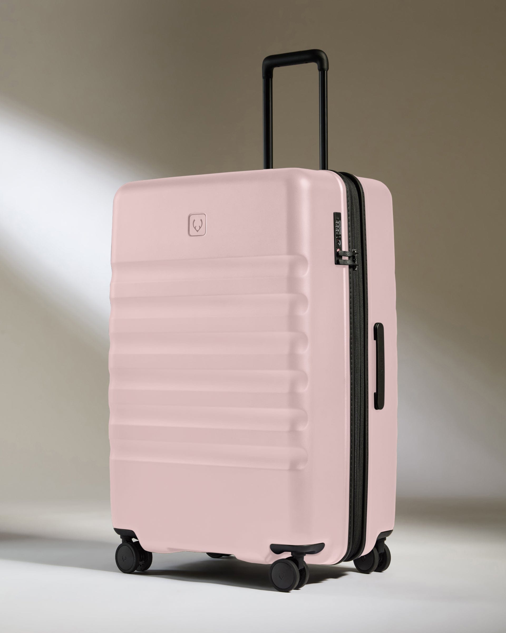 Antler Luggage -  Icon Stripe Set with Biggest Cabin in Moorland Pink - Hard Suitcase Icon Stripe Set with Biggest Cabin in Pink | Lightweight & Hard Shell Suitcase
