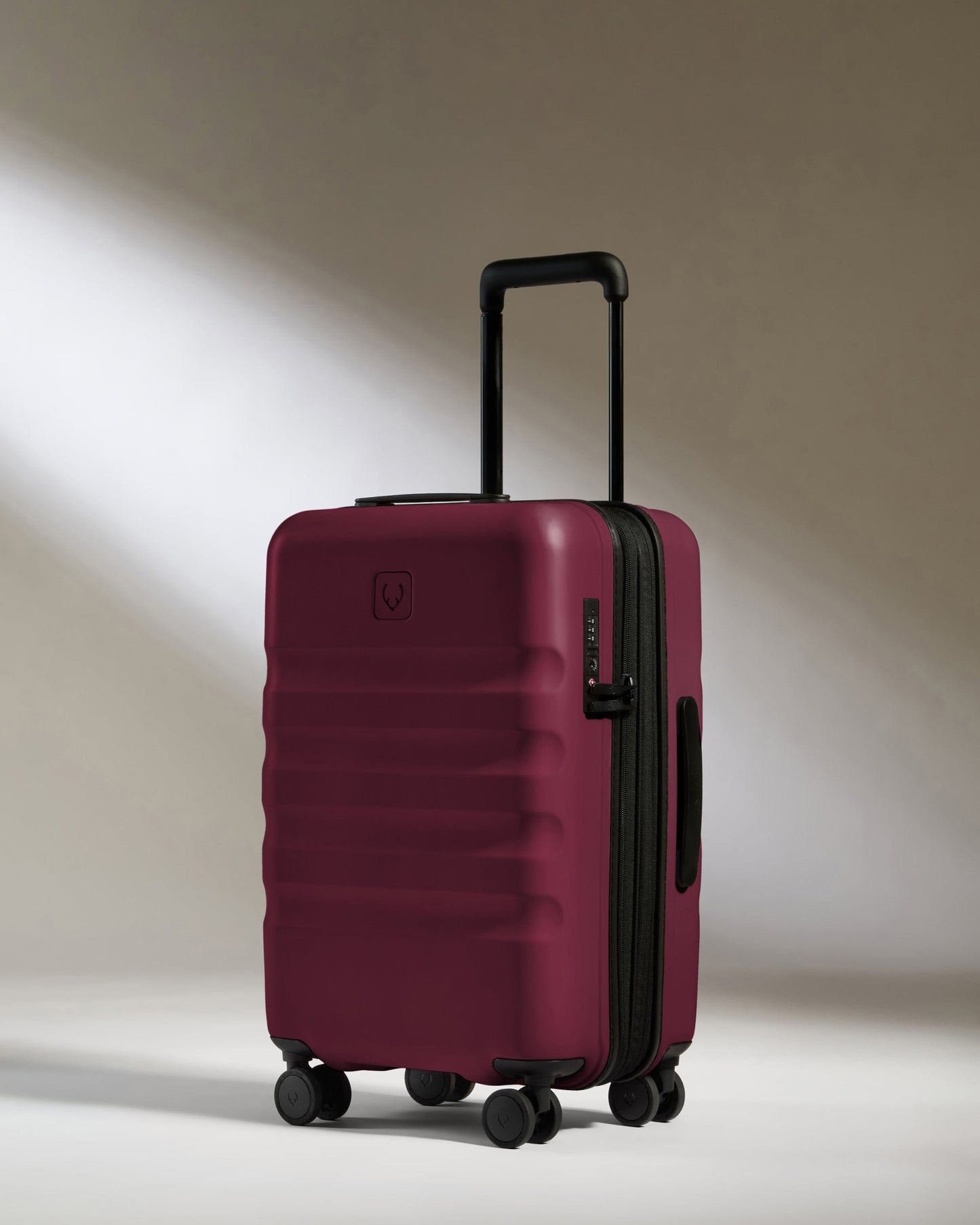 Antler Luggage -  Icon Stripe Set with Expander Cabin in Heather Purple - Hard Suitcase Icon Stripe Set with Expander Cabin in Purple | Lightweight & Hard Shell Suitcase