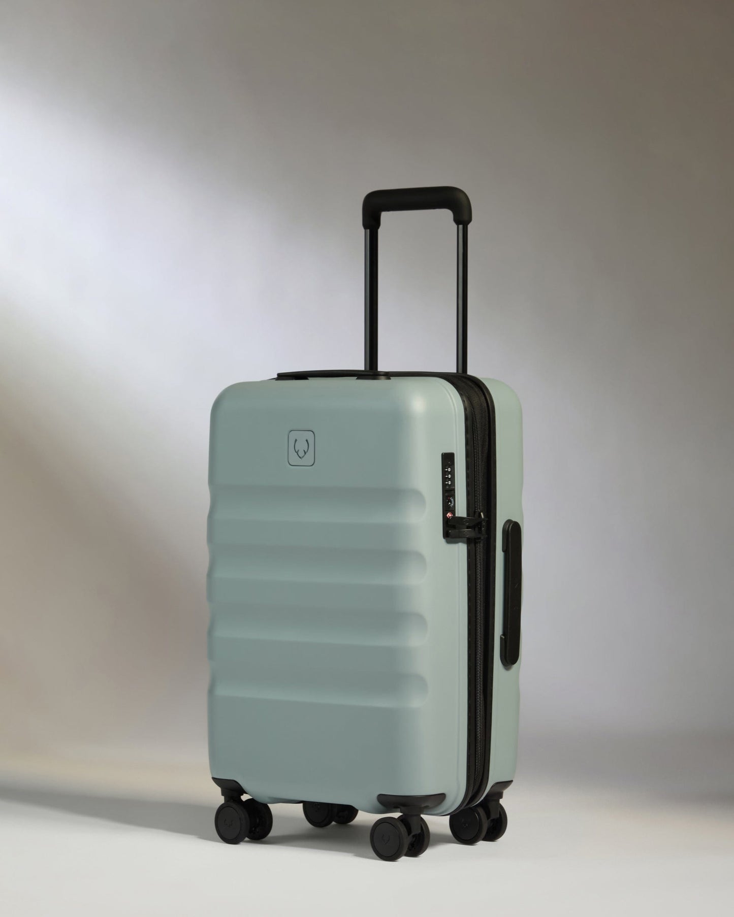 Antler Luggage -  Icon Stripe Set with Expander Cabin in Mist Blue - Hard Suitcase Icon Stripe Set with Expander Cabin in Blue | Lightweight & Hard Shell Suitcase