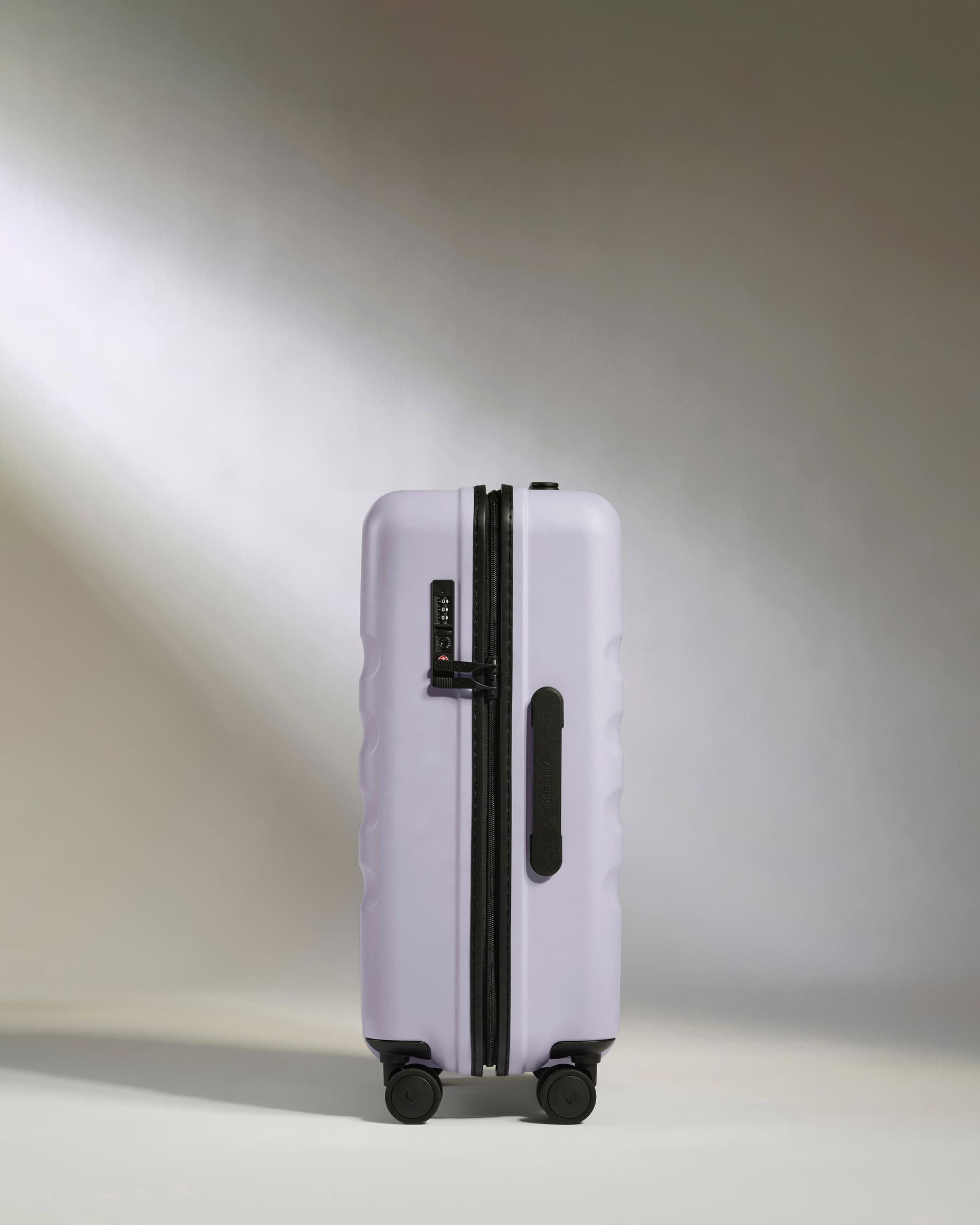 Antler Luggage -  Large Cabin Suitcase in Meadow Purple - Icon Stripe - Hard Suitcase - Large Cabin Icon Stripe Large Cabin in Light Purple | Lightweight & Hard Shell Suitcase