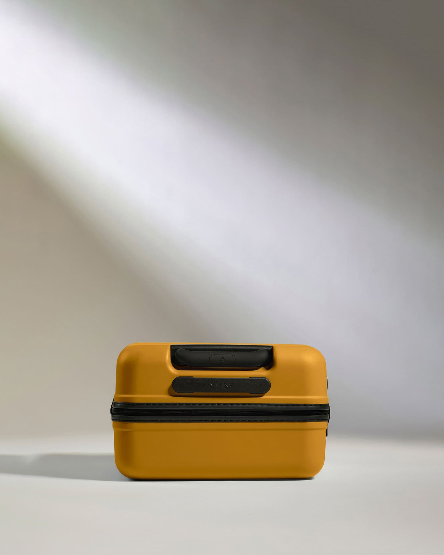 Antler Luggage -  Large Cabin Suitcase in Mustard Yellow - Icon Stripe - Hard Suitcase - Large Cabin Icon Stripe Large Cabin in Dark Yellow | Lightweight & Hard Shell Suitcase