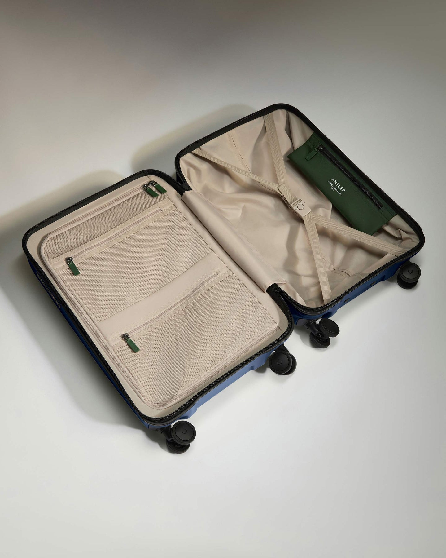 Antler Luggage -  Large Cabin Suitcase in Ocean Blue - Icon Stripe - Hard Suitcase - Large Cabin Large Cabin Suitcase in Blue - Icon Stripe | Lightweight & Hard Shell Suitcase
