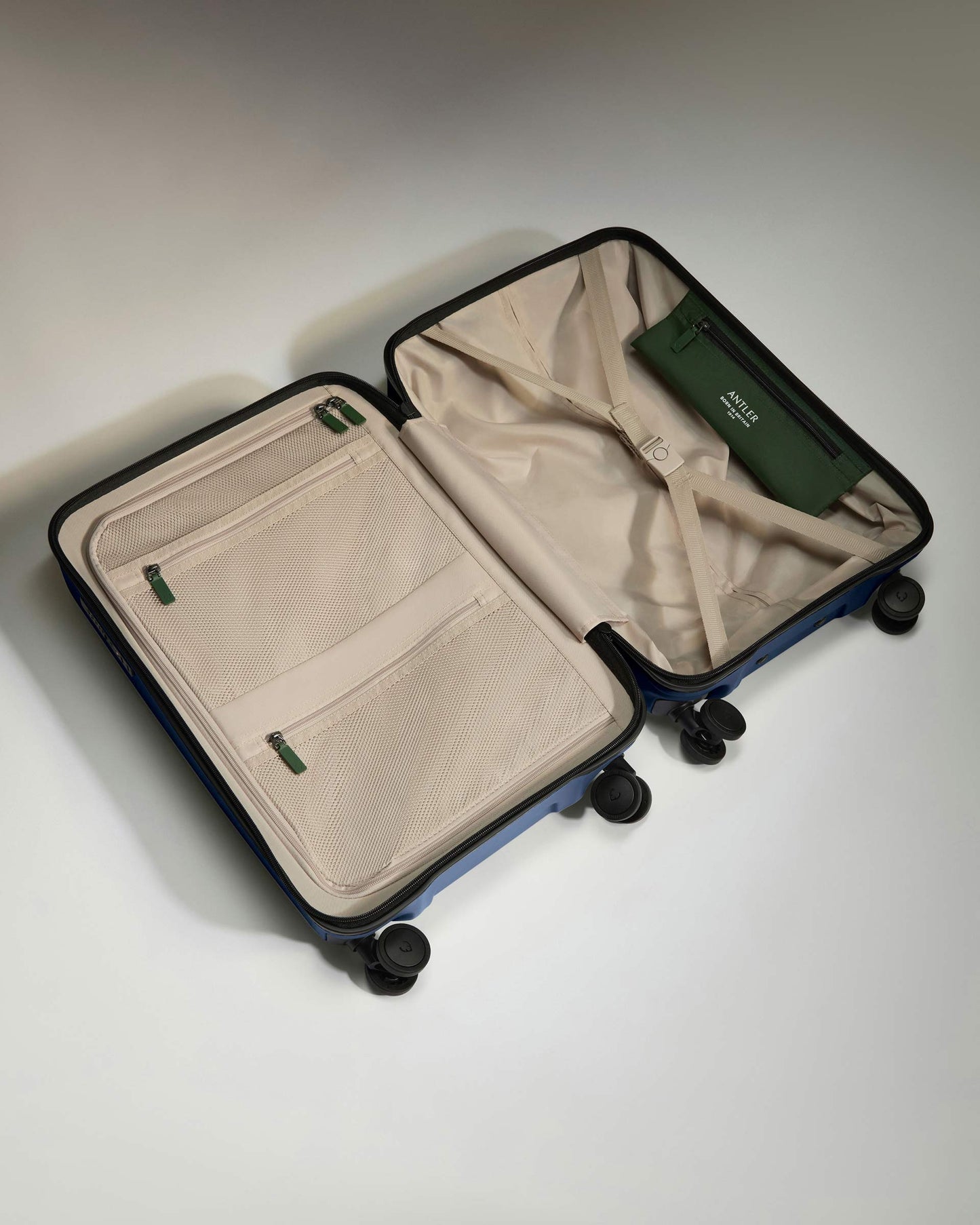 Antler Luggage -  Large Cabin Suitcase in Ocean Blue - Icon Stripe - Hard Suitcase - Large Cabin Large Cabin Suitcase in Blue - Icon Stripe | Lightweight & Hard Shell Suitcase