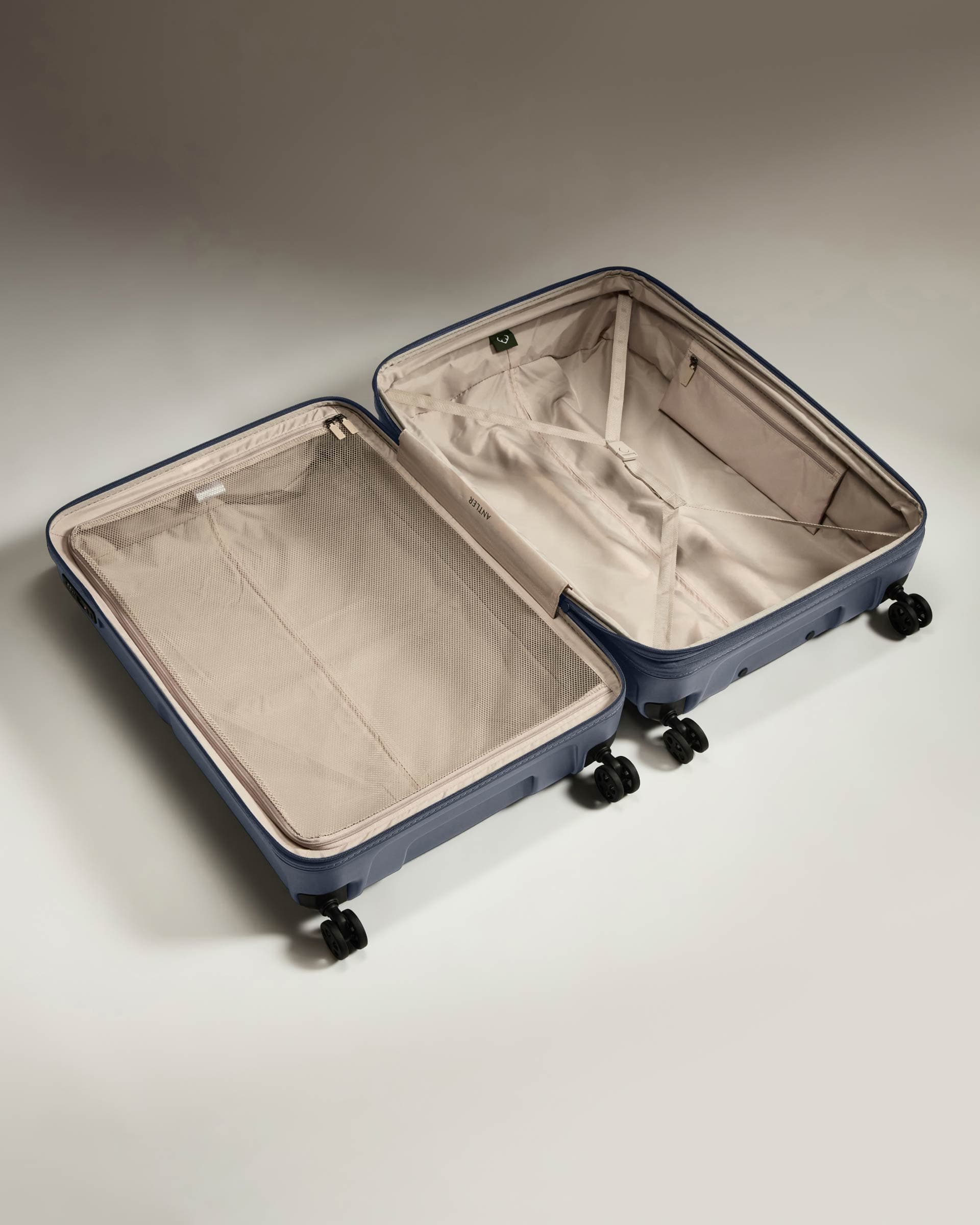 Antler Luggage -  Large Suitcase in Atlantic Grey - Single Stripe - Hard Suitcase - Large Large Suitcase in Grey - Single Stripe | Checked Luggage & Large Suitcases