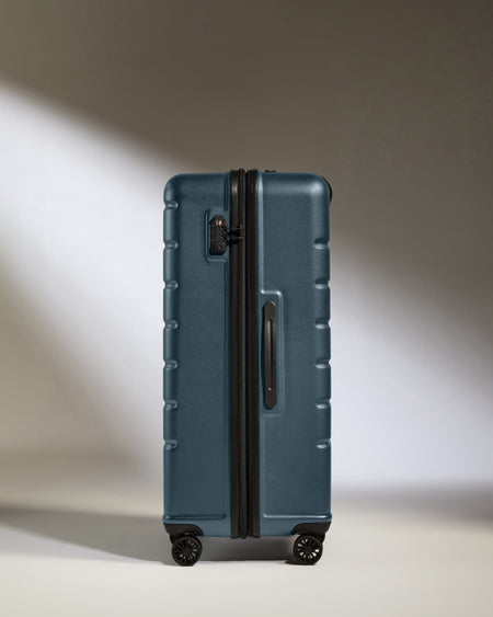 Antler Luggage -  Large Suitcase in Blue Grey - Logo - Hard Suitcase - Large Large Suitcase Blue Grey - Logo | Lightweight Hard Shell Luggage