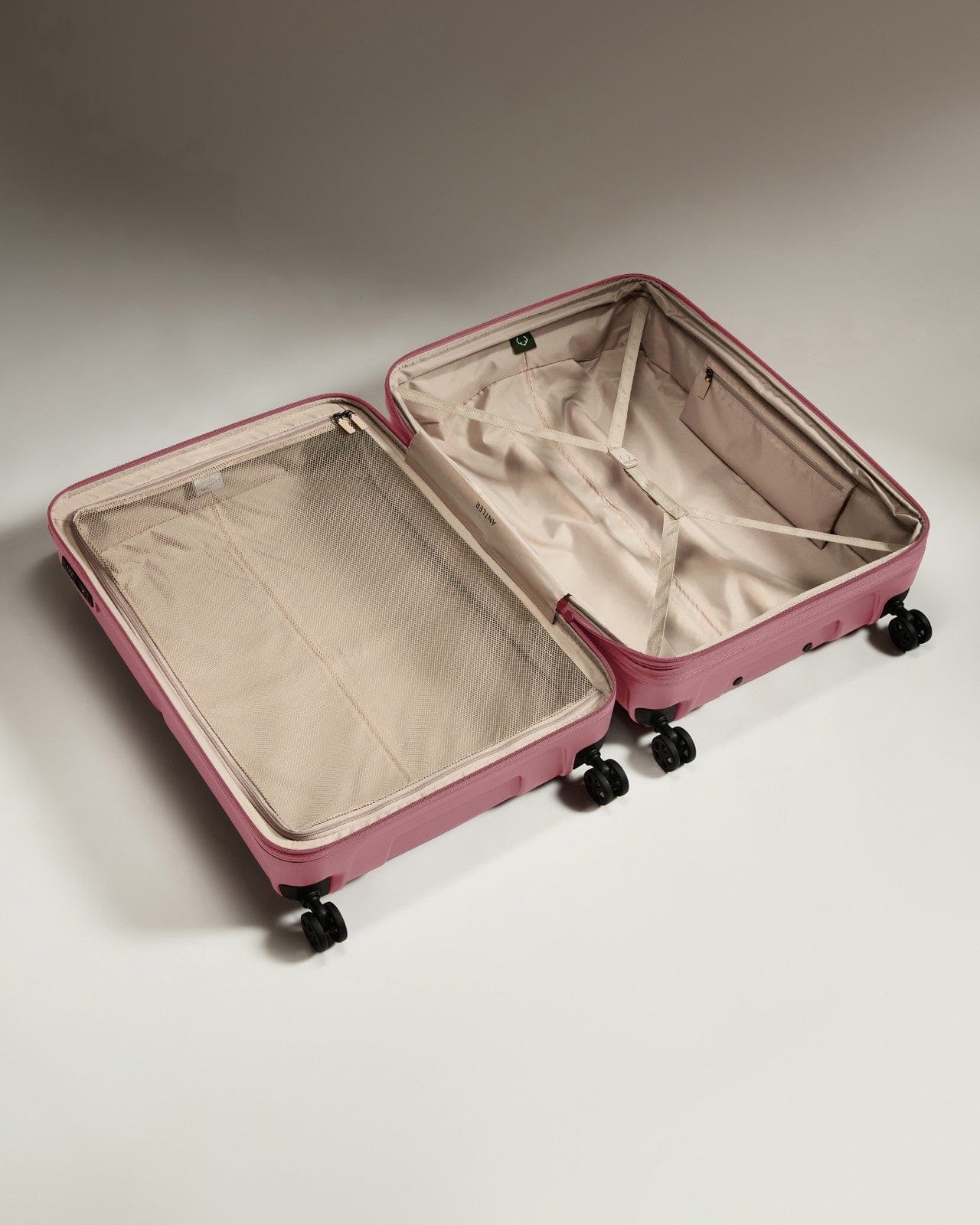 Antler Luggage -  Large Suitcase in Clay Pink - Single Stripe - Hard Suitcase - Large Large Suitcase in Pink - Single Stripe | Checked Luggage & Large Suitcases