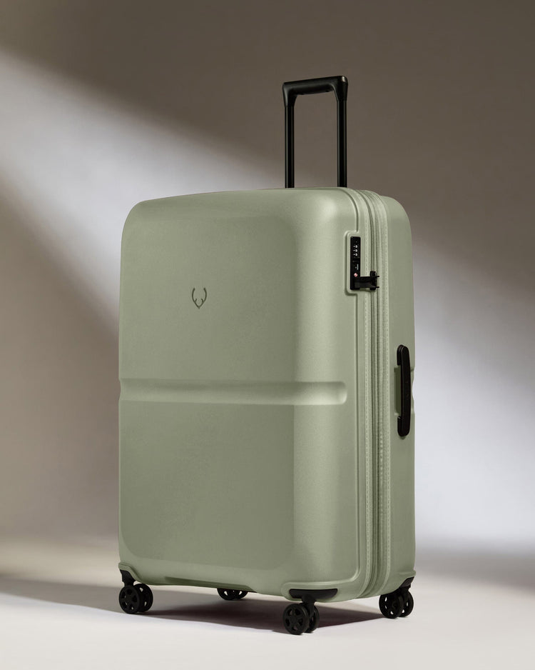 Antler Luggage -  Large Suitcase in Clover Green - Single Stripe - Hard Suitcase Large Suitcase in Light Green - Single Stripe | Checked Luggage & Large Suitcases