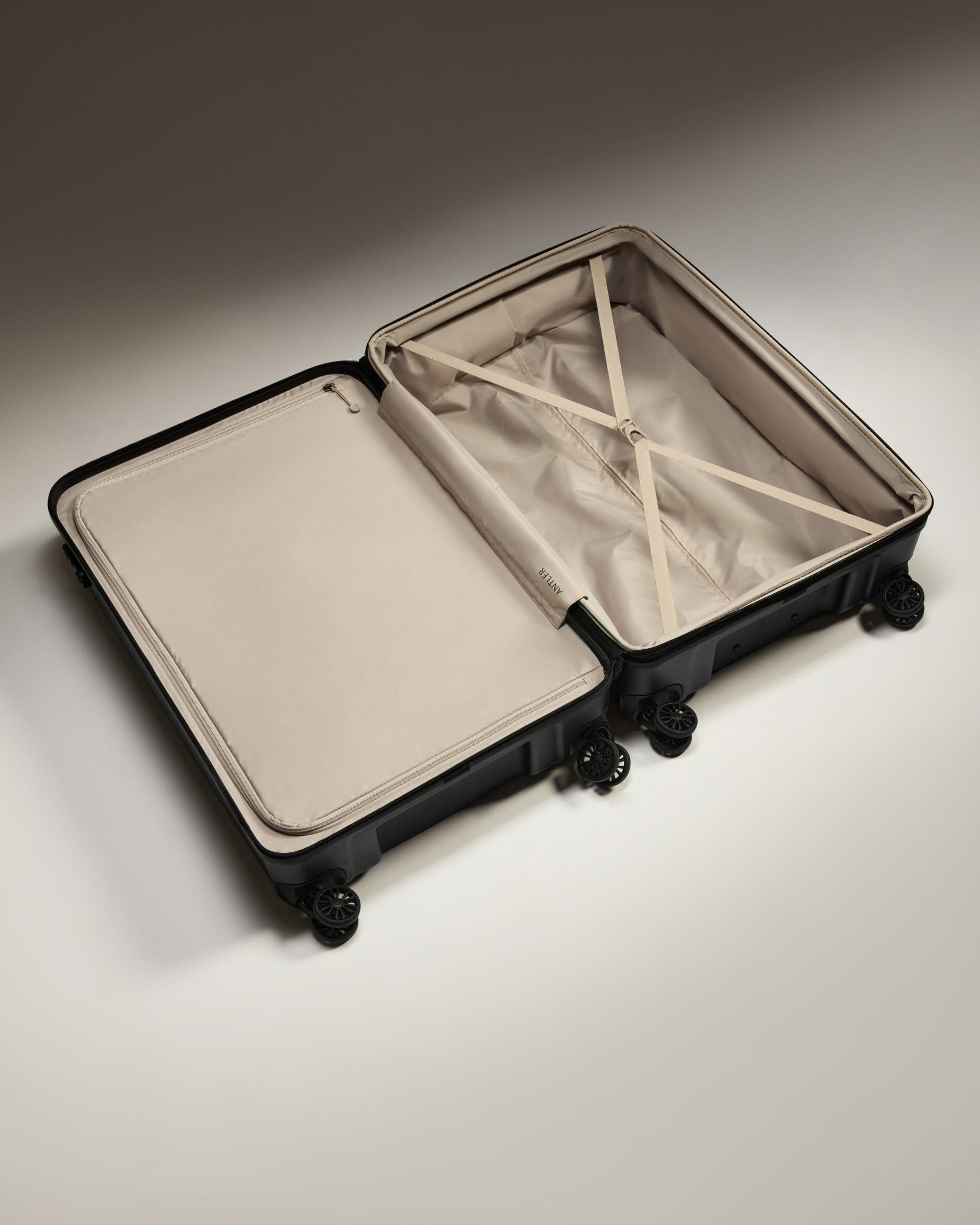 Antler Luggage -  Large Suitcase in Dark Purple - Logo - Hard Suitcase - Large Large Suitcase Dark Purple - Logo | Lightweight Hard Shell Luggage