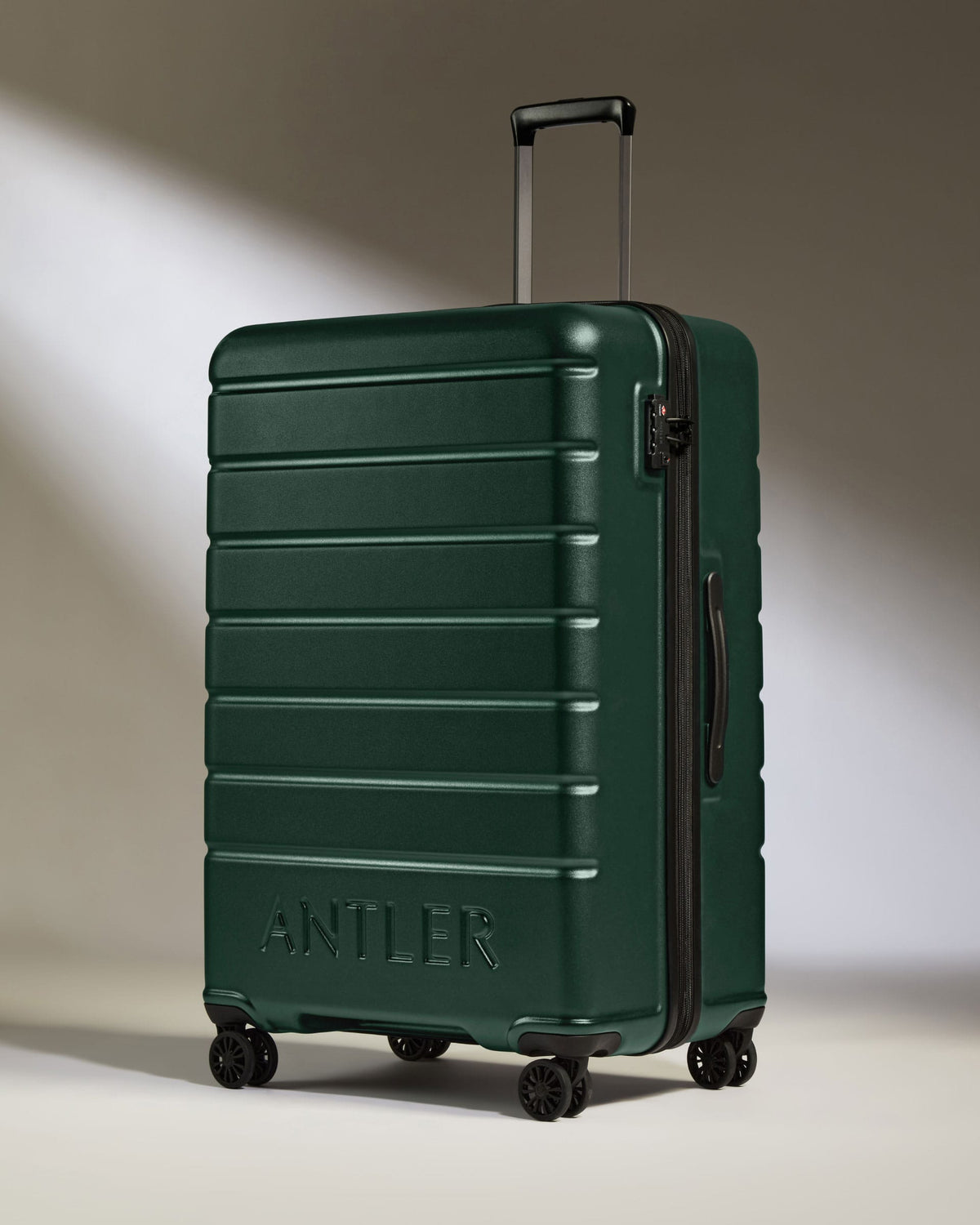 Antler Luggage -  Large Suitcase in Dark Teal - Logo - Hard Suitcase - Large Large Suitcase Dark Teal - Logo | Lightweight Hard Shell Luggage