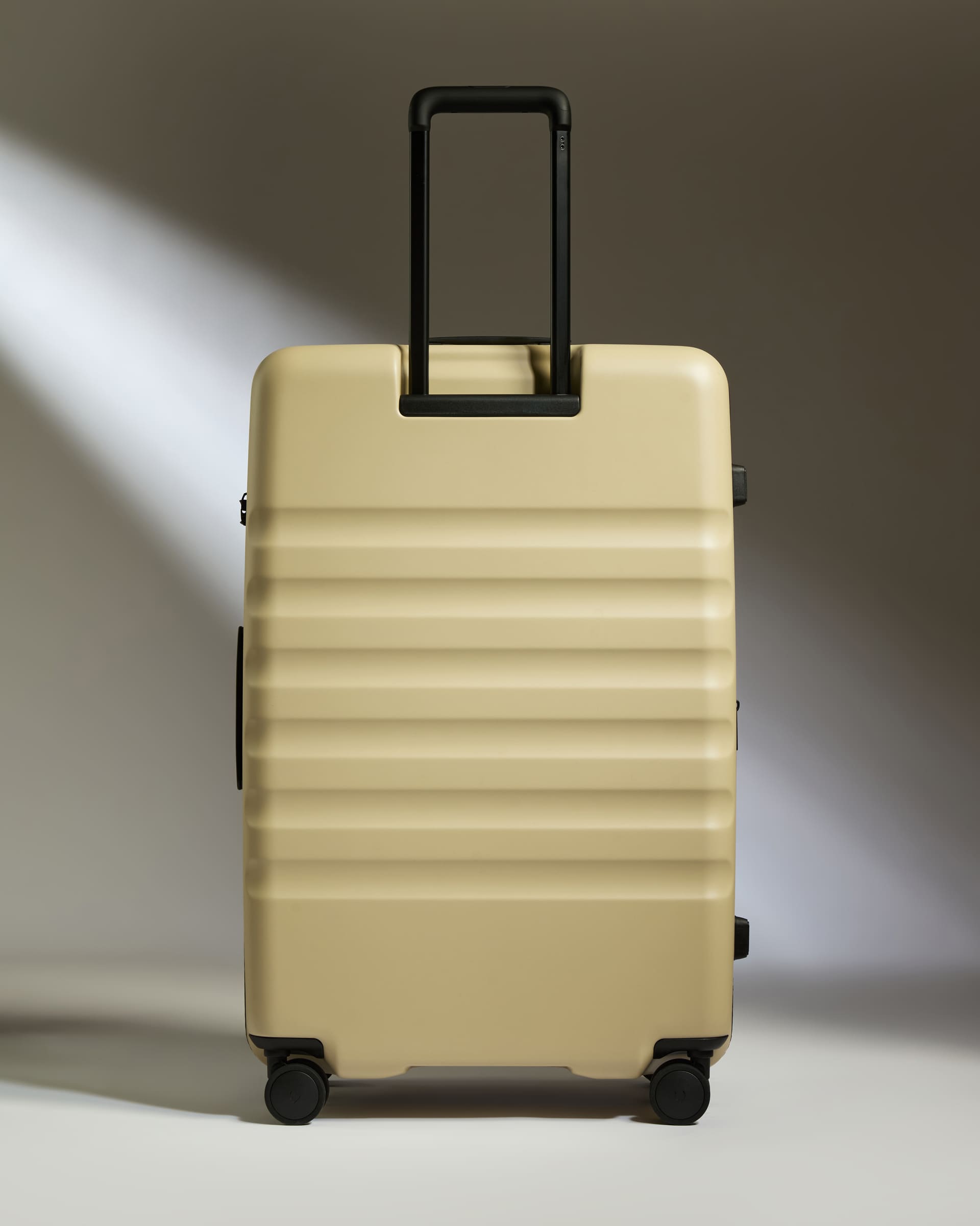 Antler Luggage -  Large Suitcase in Dune Yellow - Icon Stripe - Hard Suitcase Icon Stripe Large Suitcase in Yellow | Lightweight & Hard Shell Suitcase