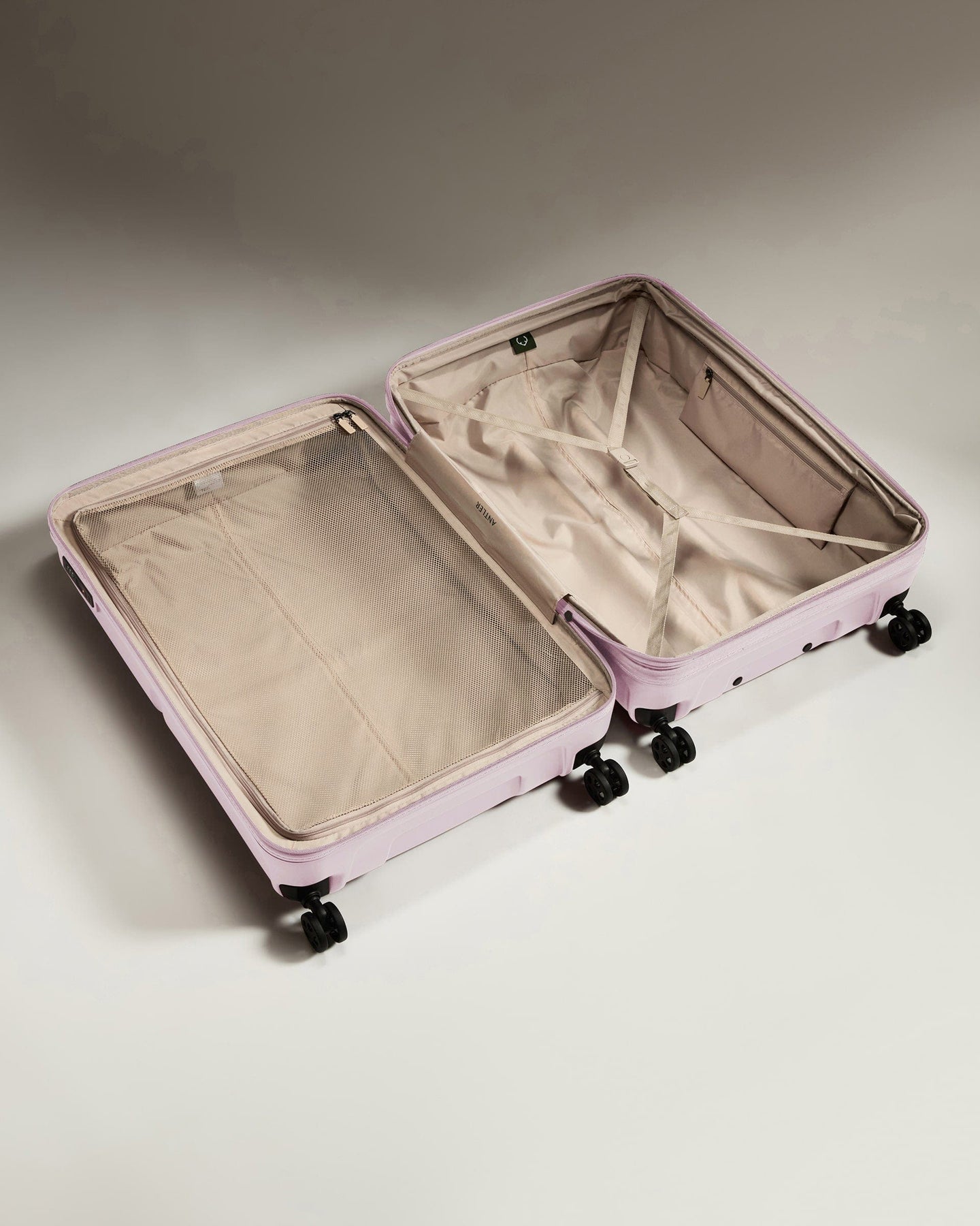 Antler Luggage -  Large Suitcase in Dusk Pink - Single Stripe - Hard Suitcase - Large Large Suitcase in Light Pink - Single Stripe | Checked Luggage & Large Suitcases