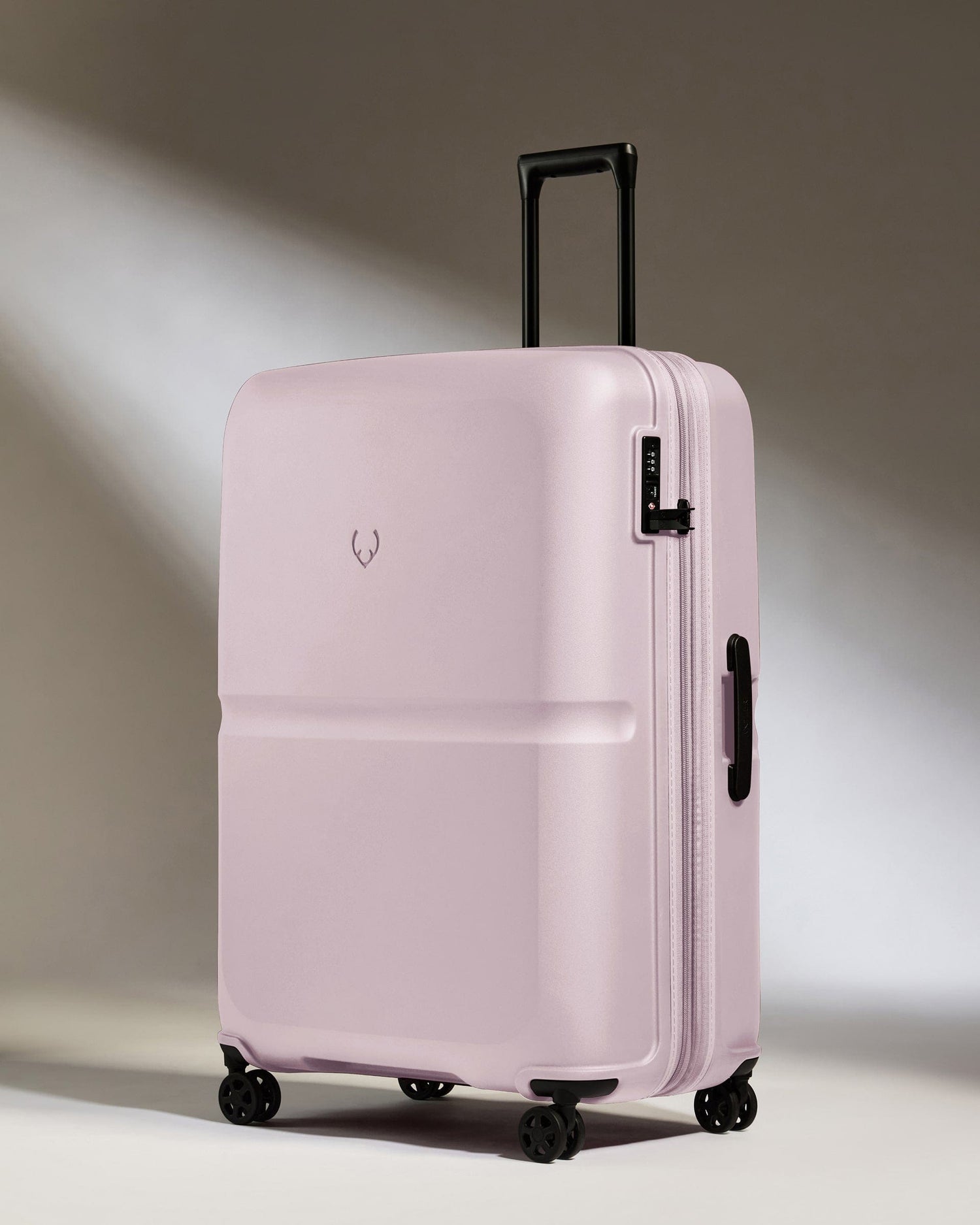 Antler Luggage -  Large Suitcase in Dusk Pink - Single Stripe - Hard Suitcase - Large Large Suitcase in Light Pink - Single Stripe | Checked Luggage & Large Suitcases