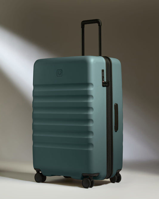 Antler Luggage -  Large Suitcase in Glade Blue - Icon Stripe - Hard Suitcase - Large Large Suitcase in Blue - Icon Stripe | Lightweight & Hard Shell Suitcase