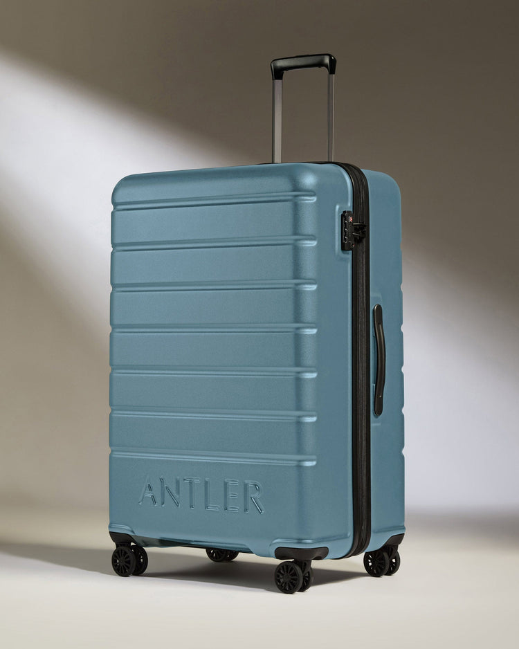 Antler Luggage -  Large Suitcase in Light Blue - Logo - Hard Suitcase - Large Large Suitcase Light Blue - Logo | Lightweight Hard Shell Luggage