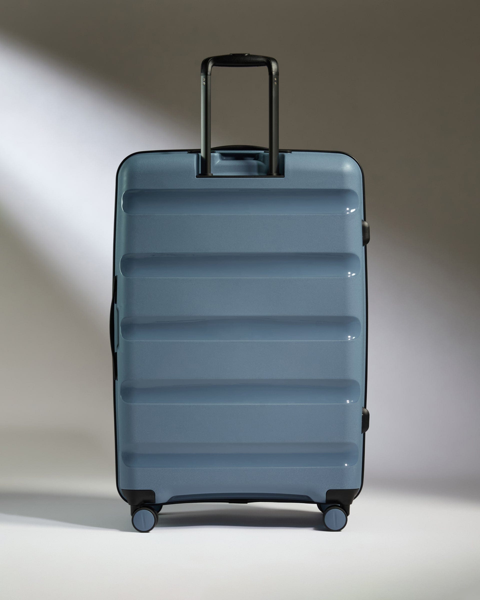 Antler Luggage -  Large Suitcase in Light Blue - Logo Stripe - Hard Suitcase - Large Large Suitcase Light Blue - Logo Stripe | Lightweight Hard Shell Luggage