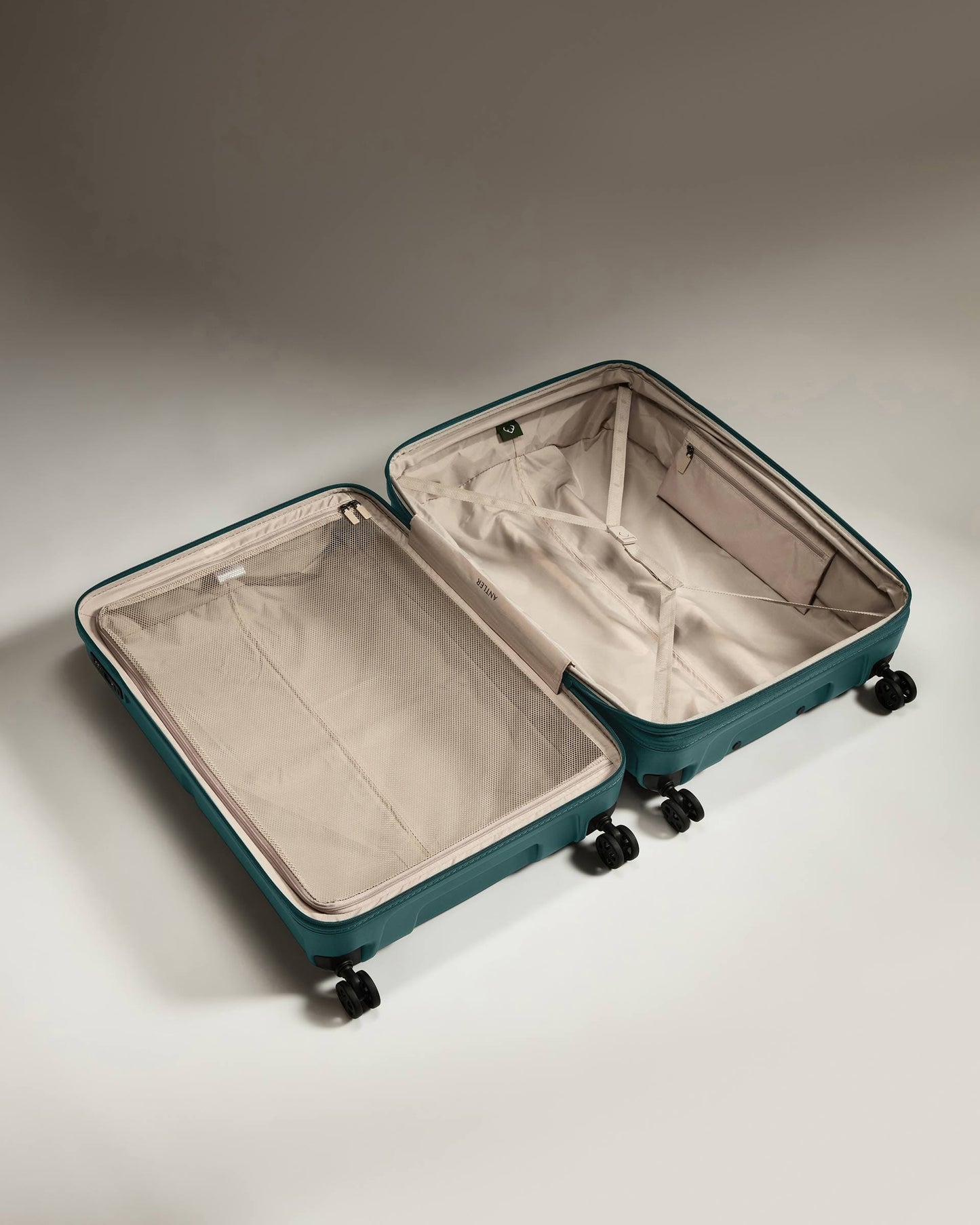 Antler Luggage -  Large Suitcase in Marsh Blue - Single Stripe - Hard Suitcase - Large Large Suitcase in Blue - Single Stripe | Checked Luggage & Large Suitcases