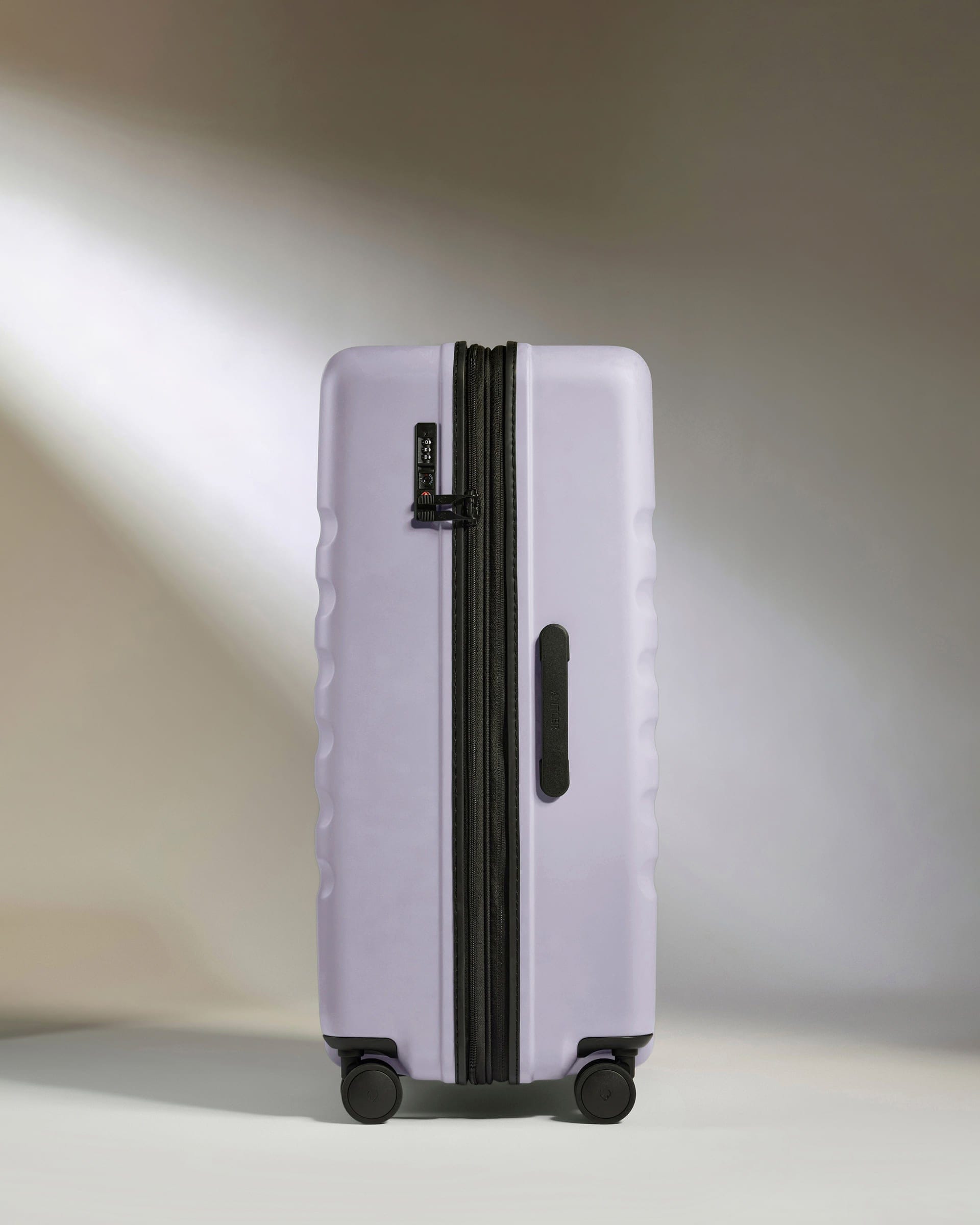 Antler Luggage -  Large Suitcase in Meadow Purple - Icon Stripe - Hard Suitcase - Large Icon Stripe Large Suitcase in Light Purple | Lightweight & Hard Shell Suitcase