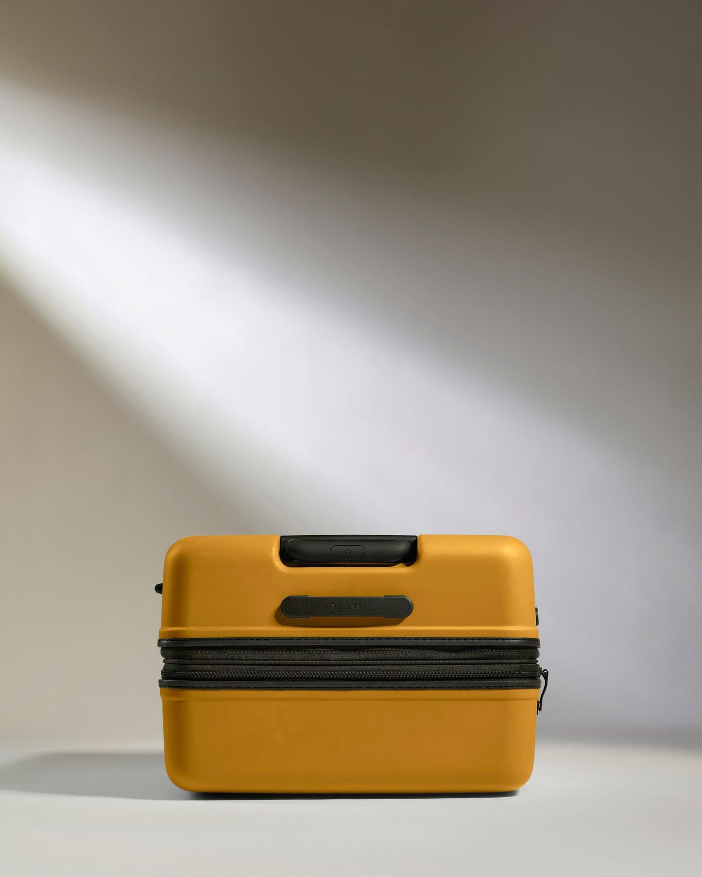 Antler Luggage -  Large Suitcase in Mustard Yellow - Icon Stripe - Hard Suitcase - Large Icon Stripe Large Suitcase in Dark Yellow | Lightweight & Hard Shell Suitcase