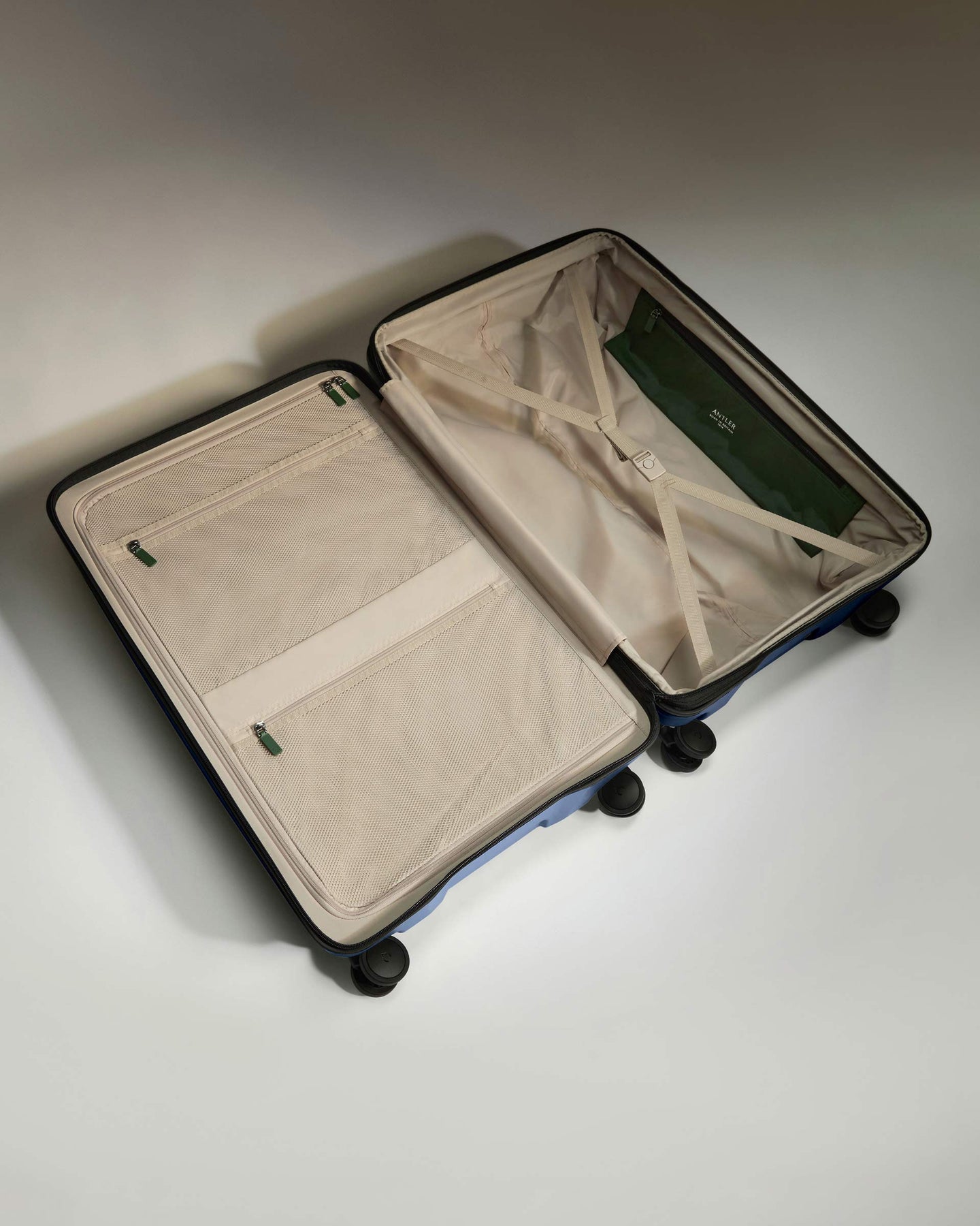 Antler Luggage -  Large Suitcase in Ocean Blue - Icon Stripe - Hard Suitcase - Large Icon Stripe Large Suitcase in Blue | Lightweight & Hard Shell Suitcase