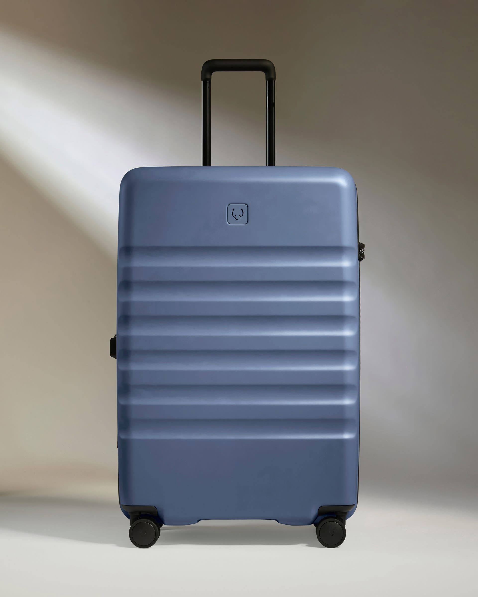 Antler Luggage -  Large Suitcase in Ocean Blue - Icon Stripe - Hard Suitcase - Large Icon Stripe Large Suitcase in Blue | Lightweight & Hard Shell Suitcase