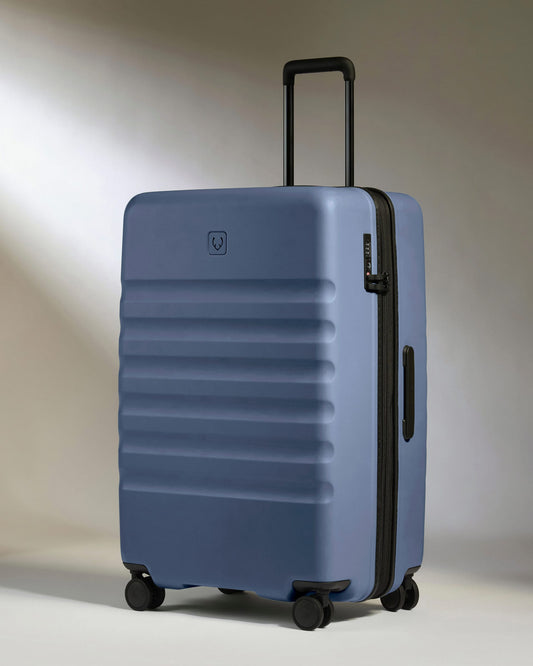 Antler Luggage -  Large Suitcase in Ocean Blue - Icon Stripe - Hard Suitcase - Large Icon Stripe Large Suitcase in Blue | Lightweight & Hard Shell Suitcase