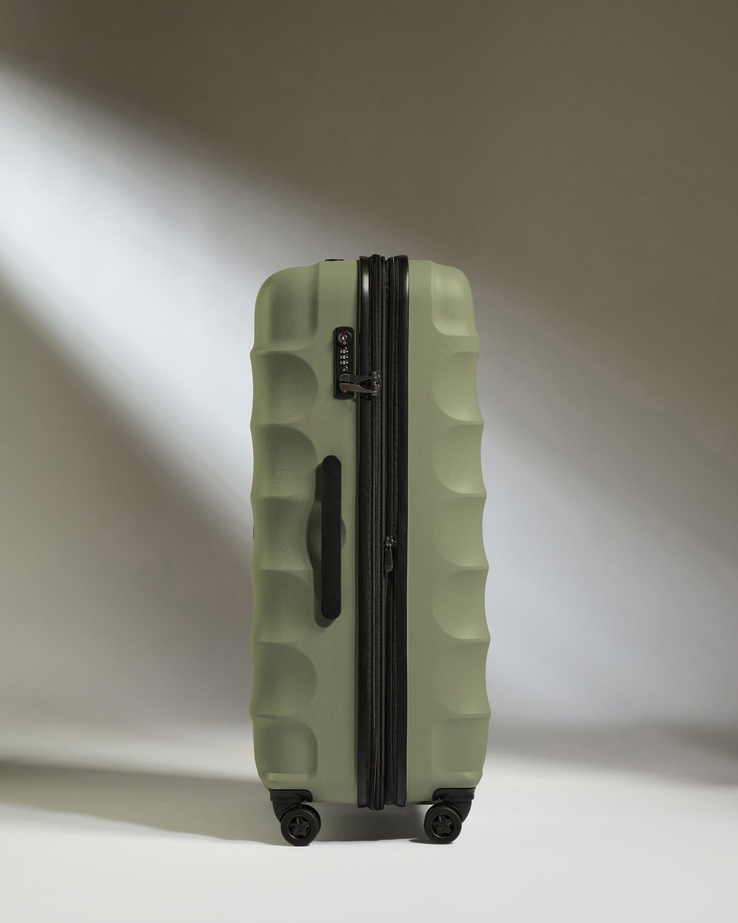 Antler Luggage -  Large Suitcase in Olive Green - Juno - Hard Suitcase Large Suitcase in Olive Green - Juno | Checked Luggage & Large Suitcases