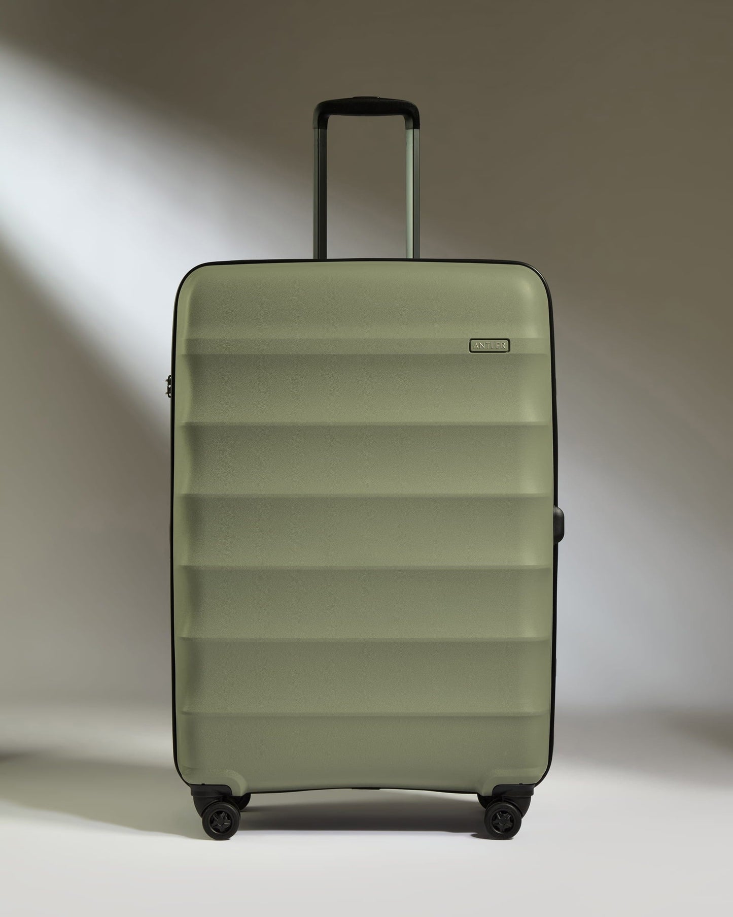Antler Luggage -  Large Suitcase in Olive Green - Juno - Hard Suitcase Large Suitcase in Olive Green - Juno | Checked Luggage & Large Suitcases