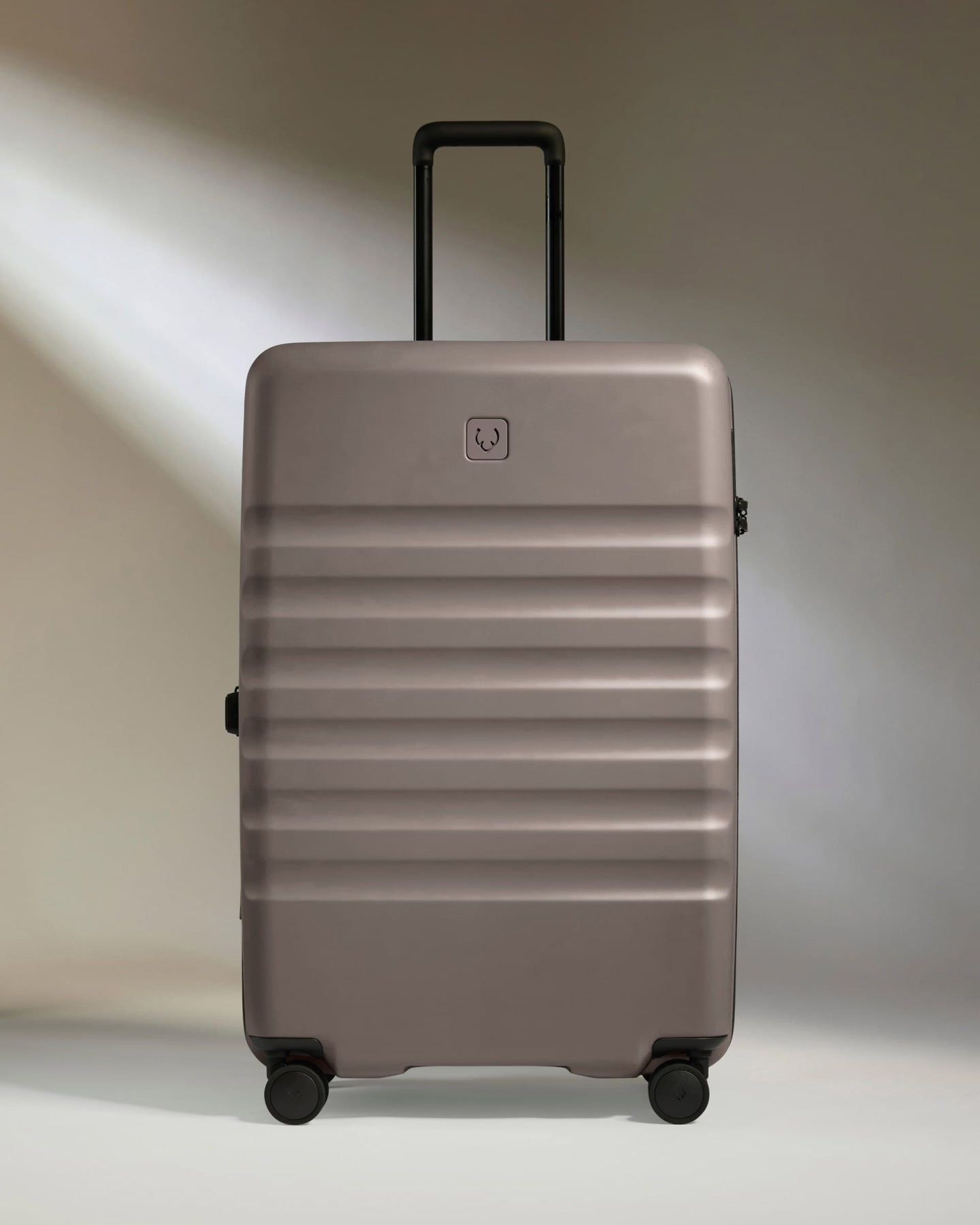 Antler Luggage -  Large Suitcase in Pebble Grey - Icon Stripe - Hard Suitcase - Large Icon Stripe Large Suitcase in Grey | Lightweight & Hard Shell Suitcase