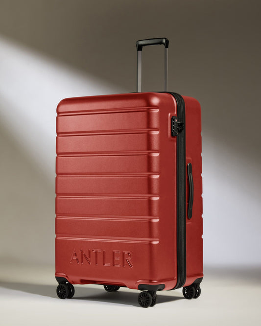 Antler Luggage -  Large Suitcase in Red Orange - Logo - Hard Suitcase - Large Large Suitcase Red Orange - Logo | Lightweight Hard Shell Luggage