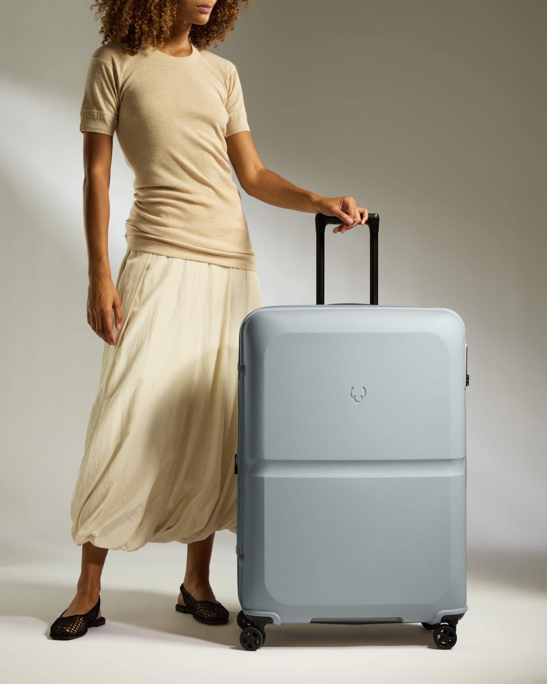 Antler Luggage -  Large Suitcase in Salt Blue - Single Stripe - Hard Suitcase - Large Large Suitcase in Salt Blue - Single Stripe | Checked Luggage & Large Suitcases